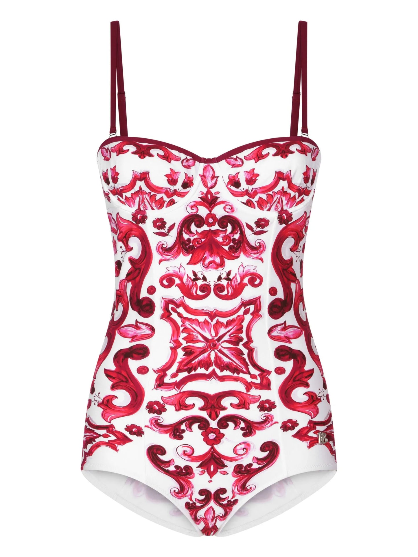 Maiolica-print one-piece swimsuit
