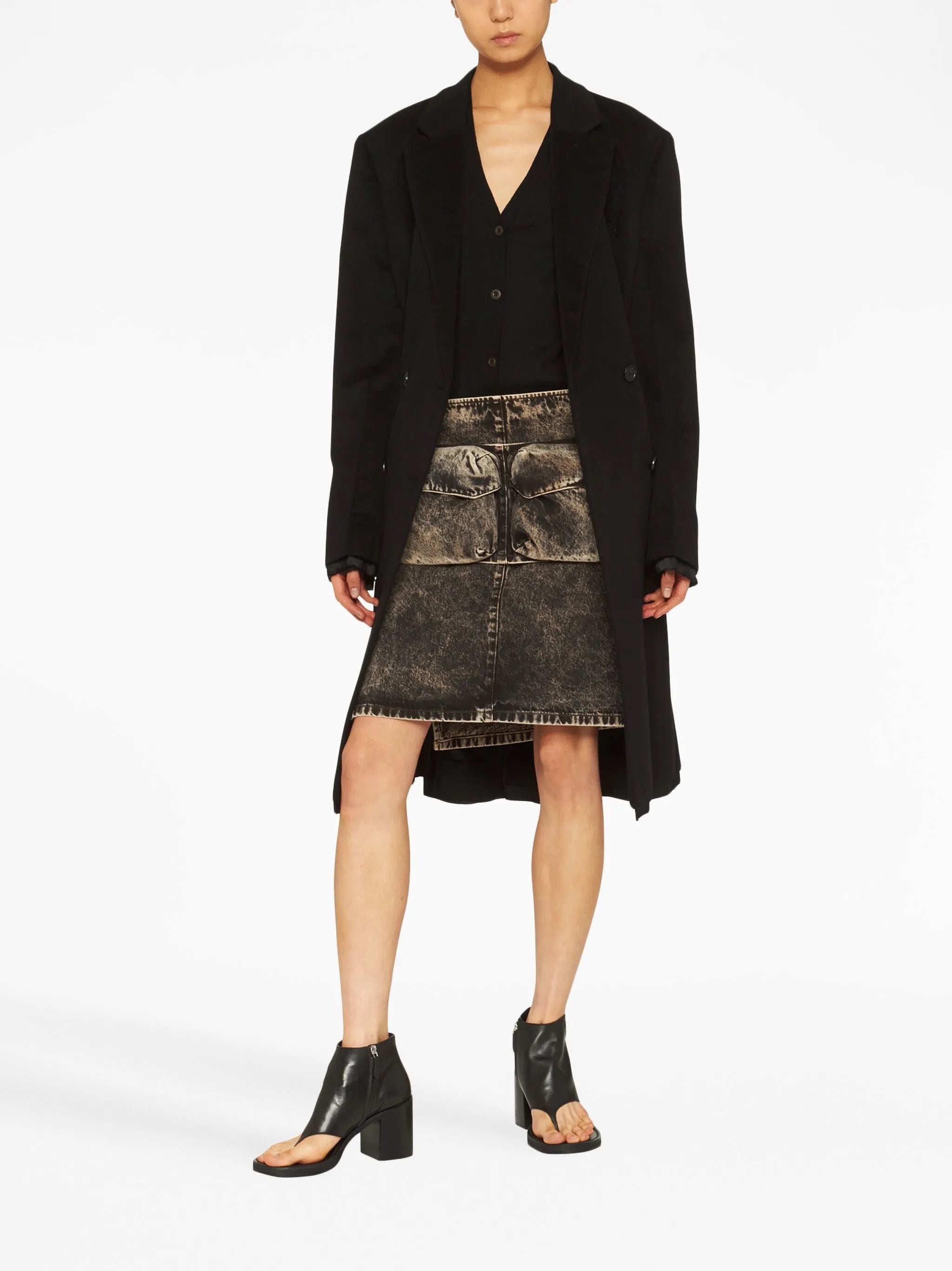 intarsia-knit logo virgin wool cardigan