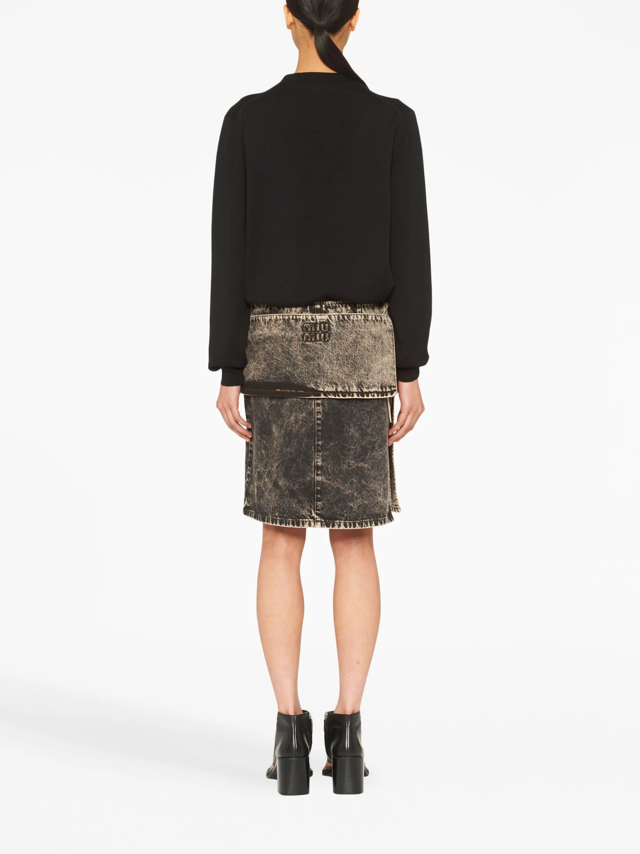 intarsia-knit logo virgin wool cardigan