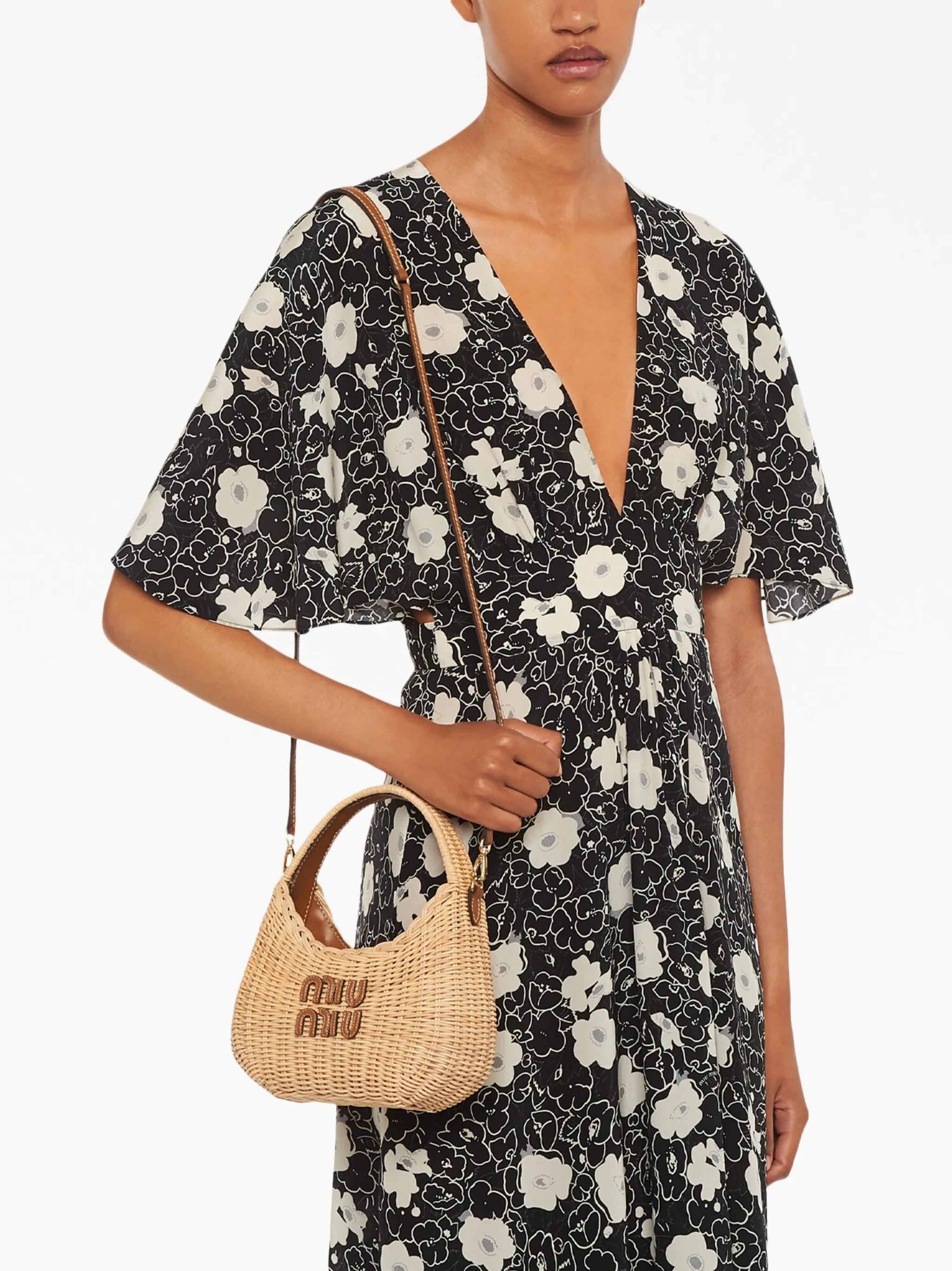 mini Wander wicker shoulder bag