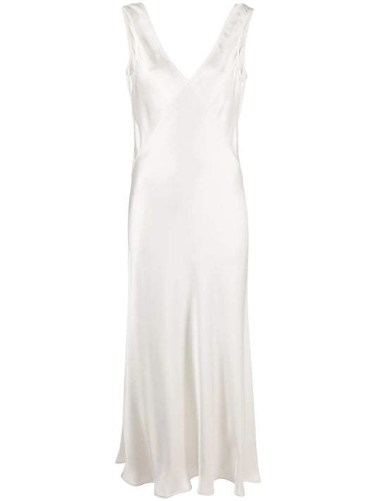 Bordeaux silk slip dress