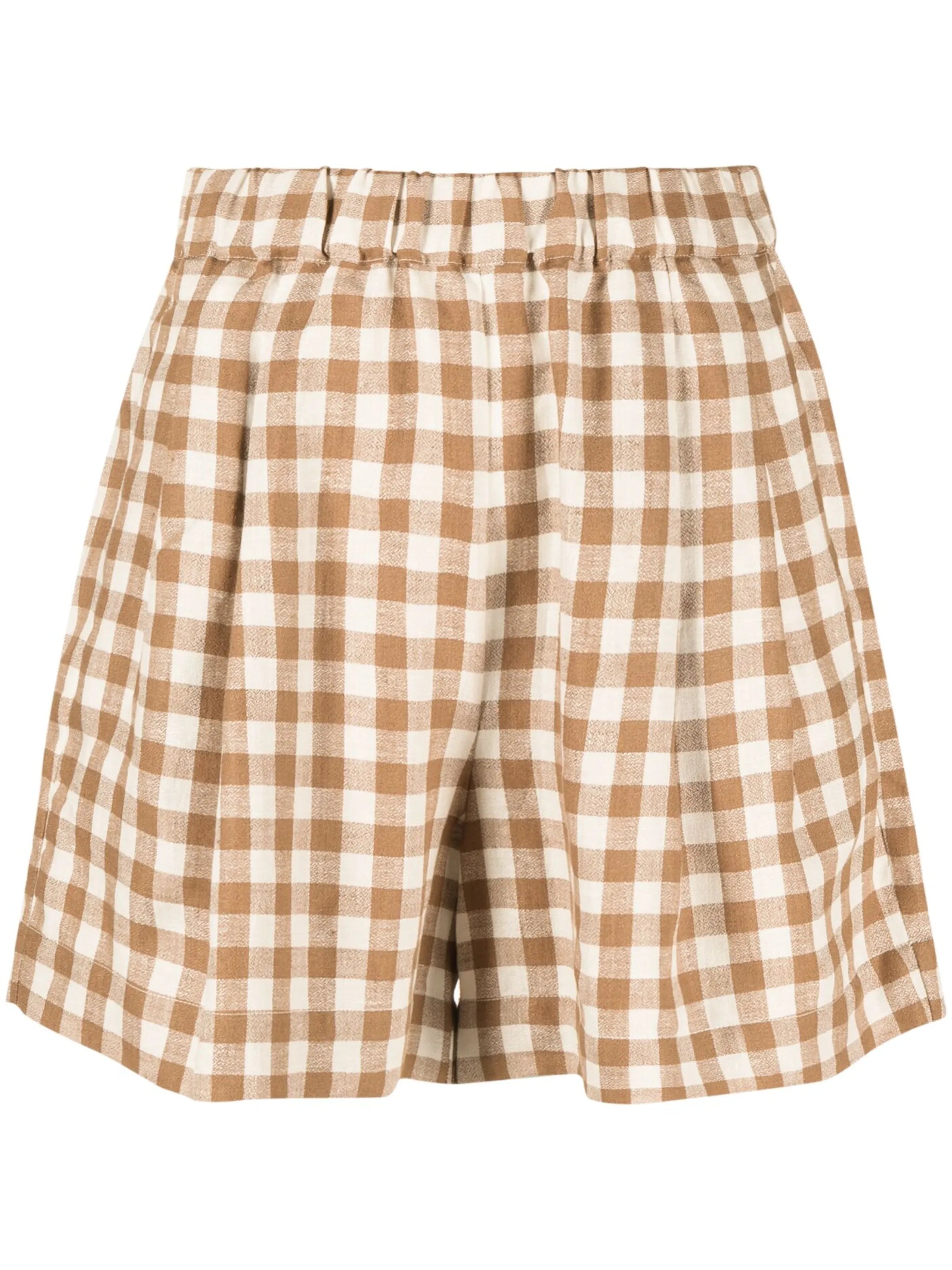 Zurich checked linen shorts