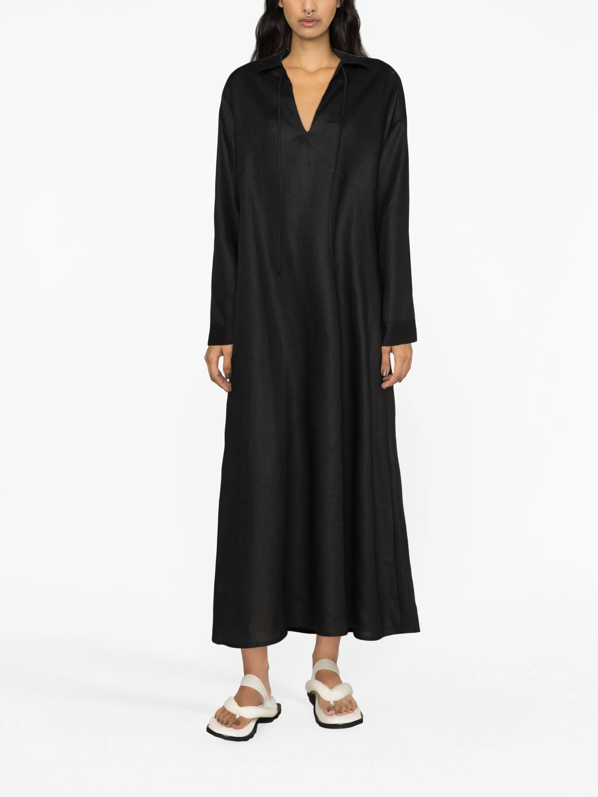 Lisbon organic-linen maxi dress