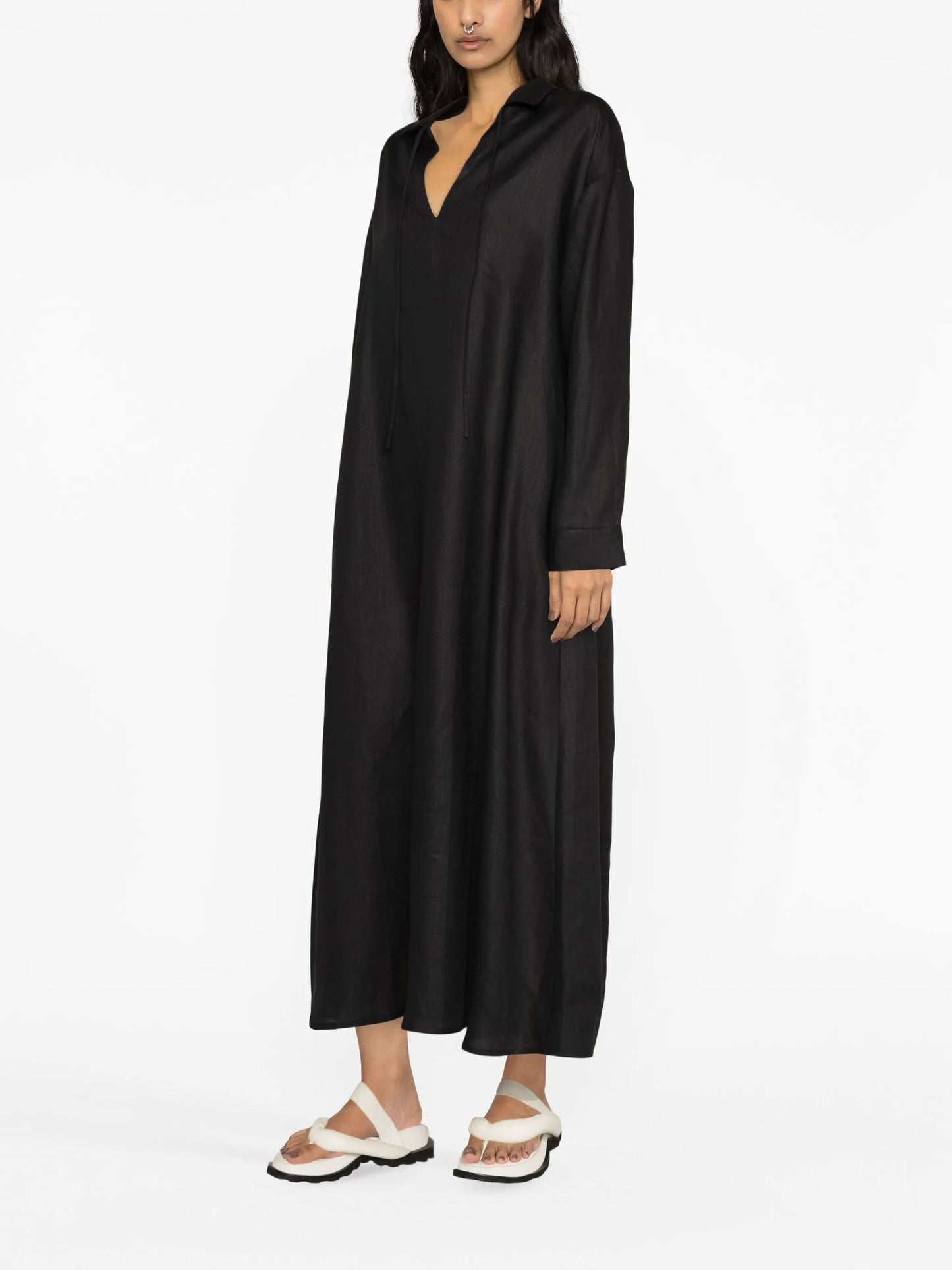 Lisbon organic-linen maxi dress