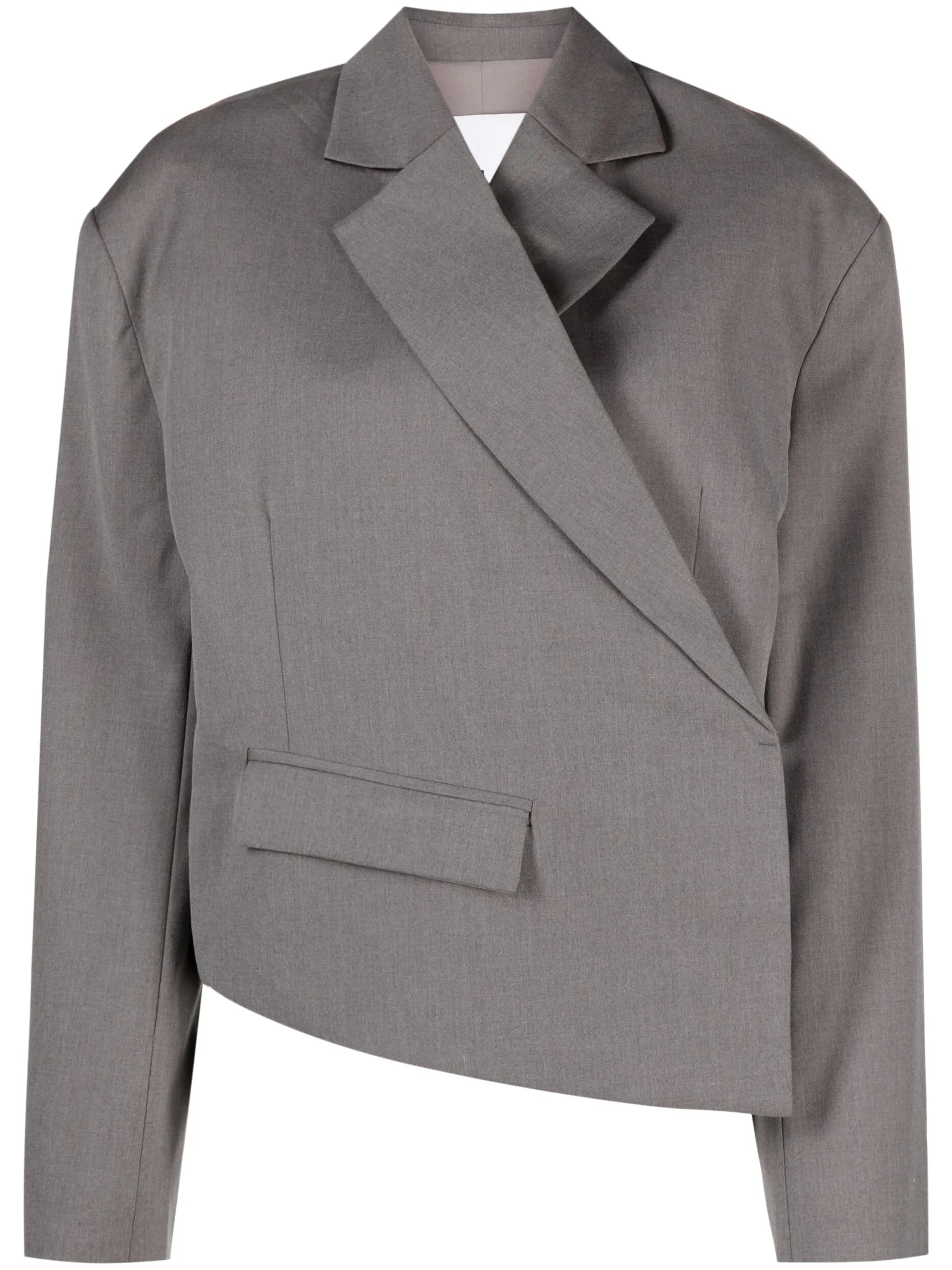 asymmetric cropped blazer