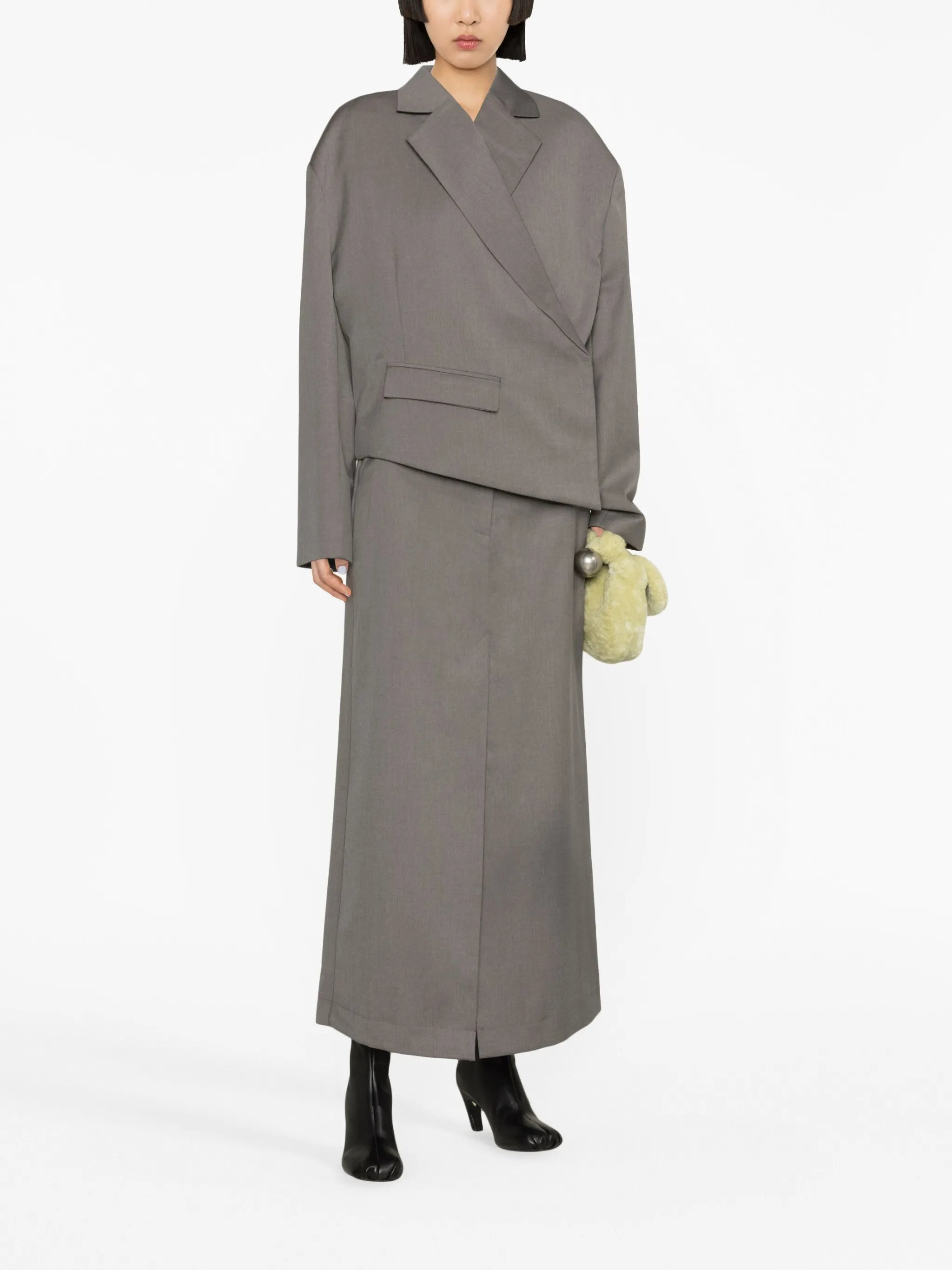 asymmetric cropped blazer