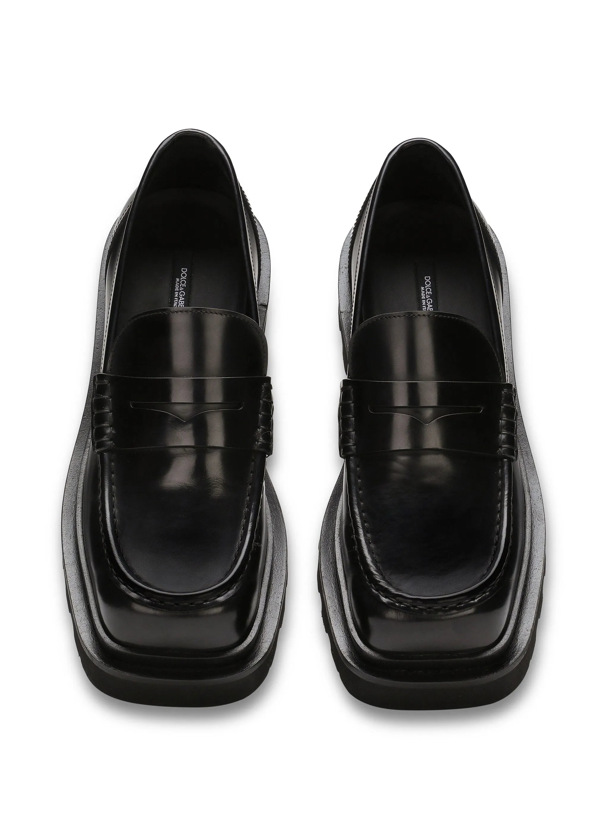 penny-slot leather loafers