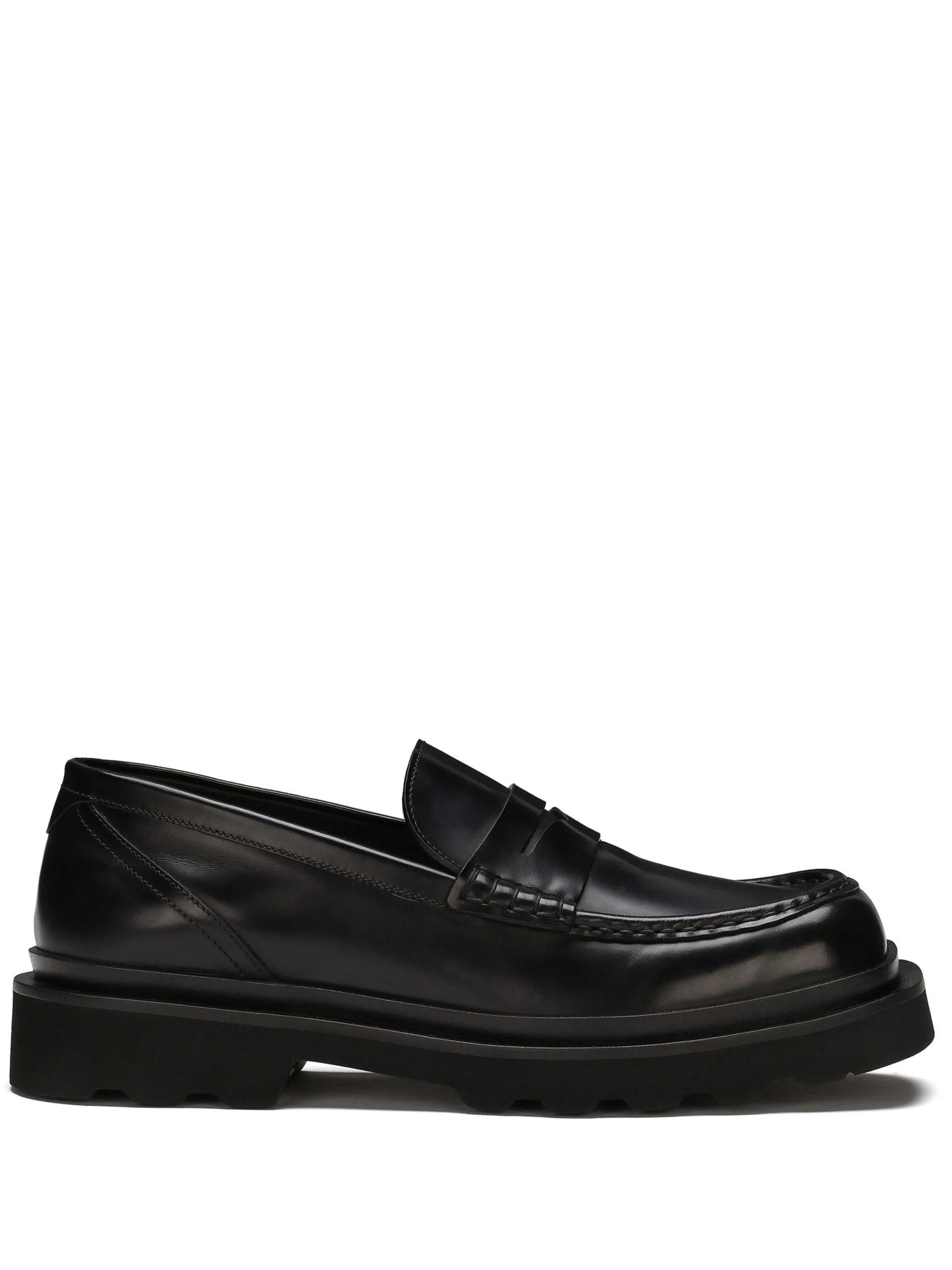 penny-slot leather loafers
