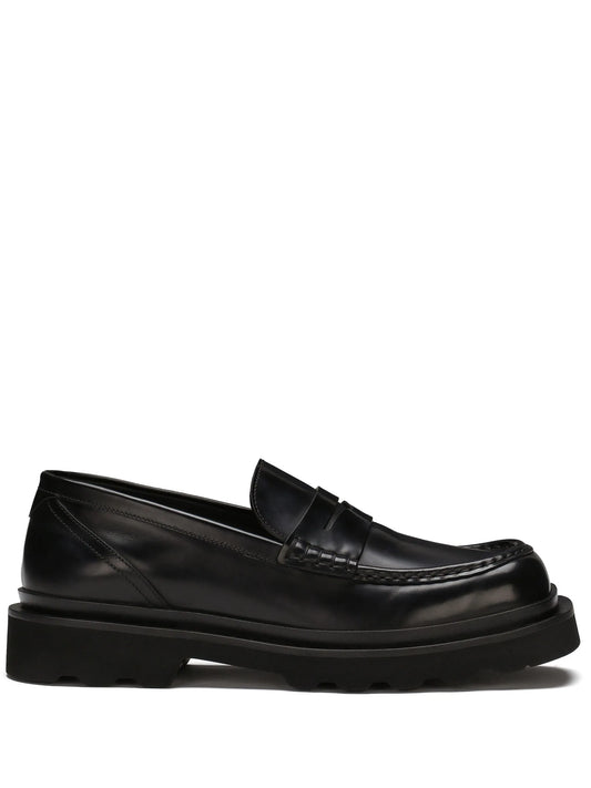 penny-slot leather loafers