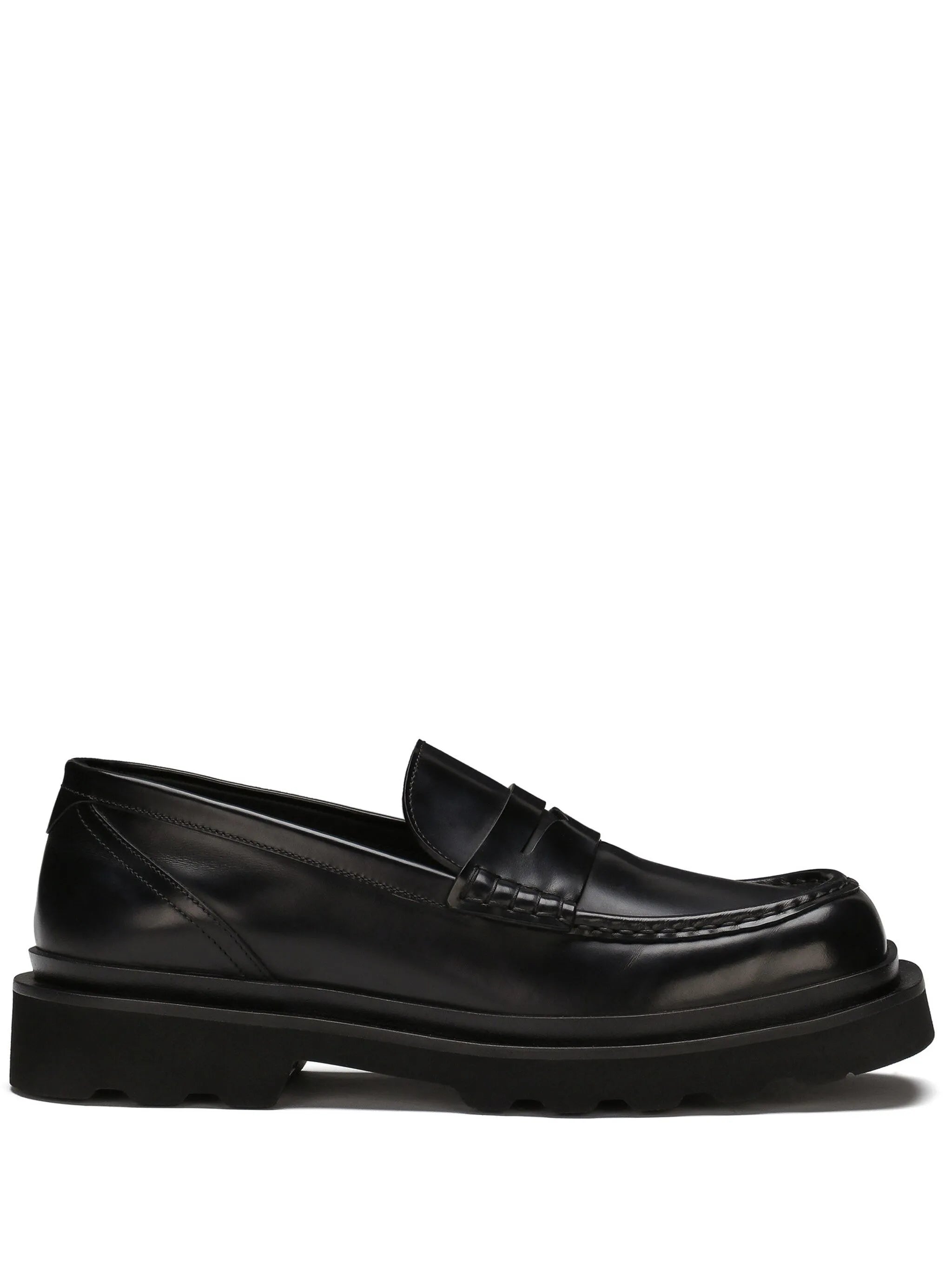 penny-slot leather loafers