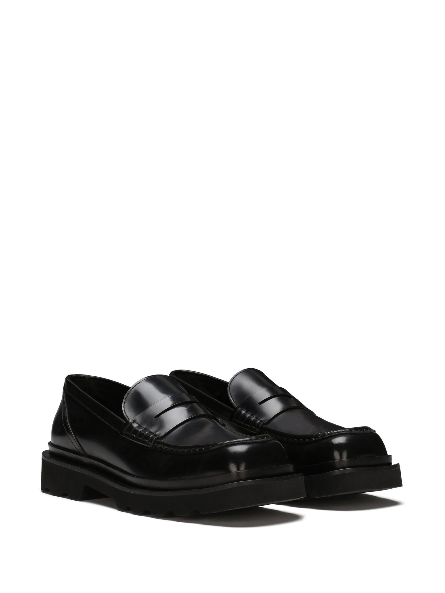 penny-slot leather loafers