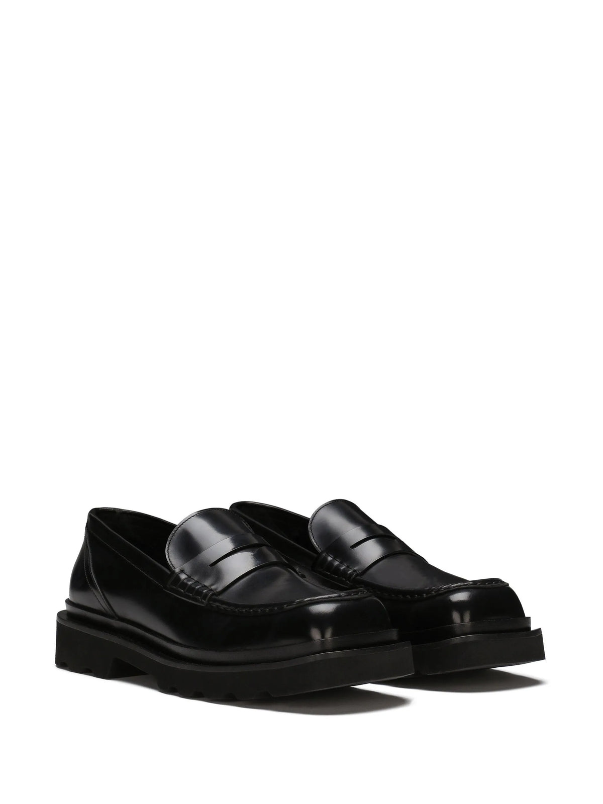 penny-slot leather loafers