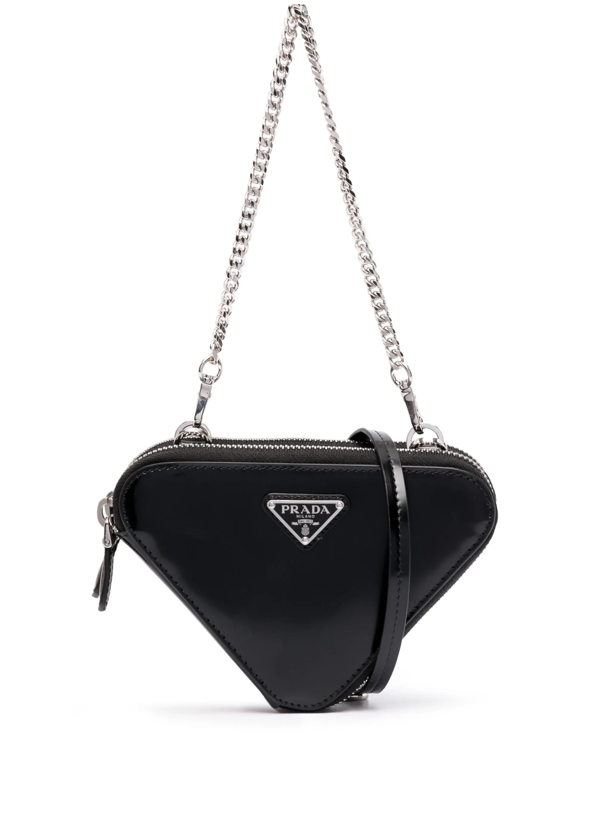 Triangle leather mini bag