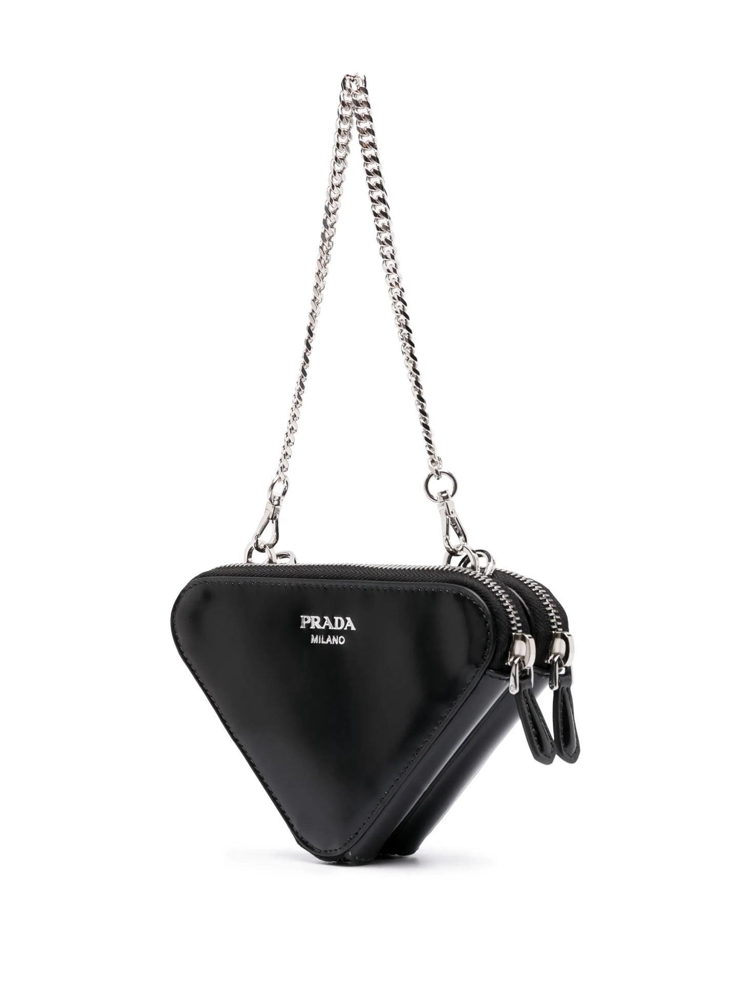 Triangle leather mini bag