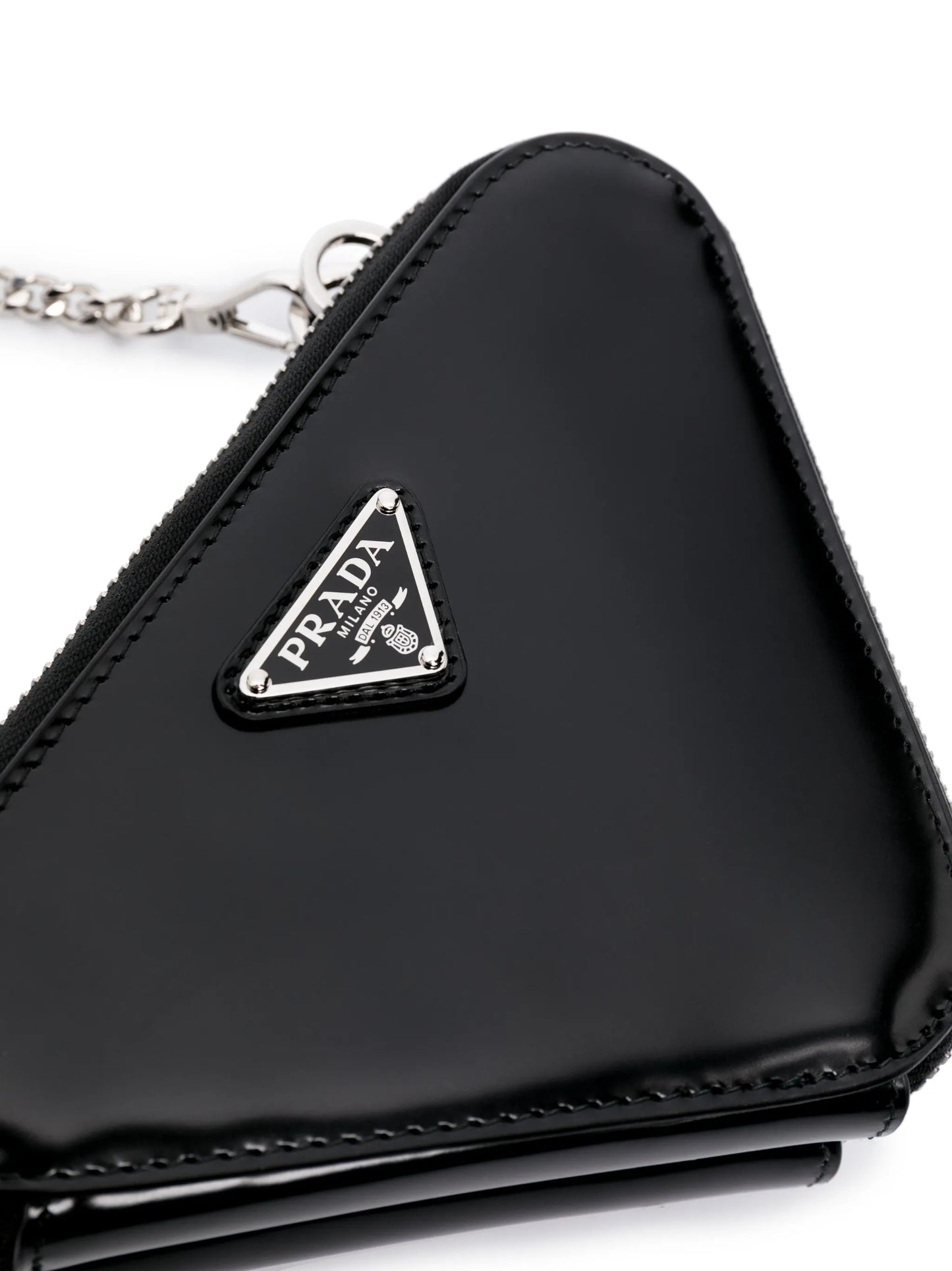 Triangle leather mini bag