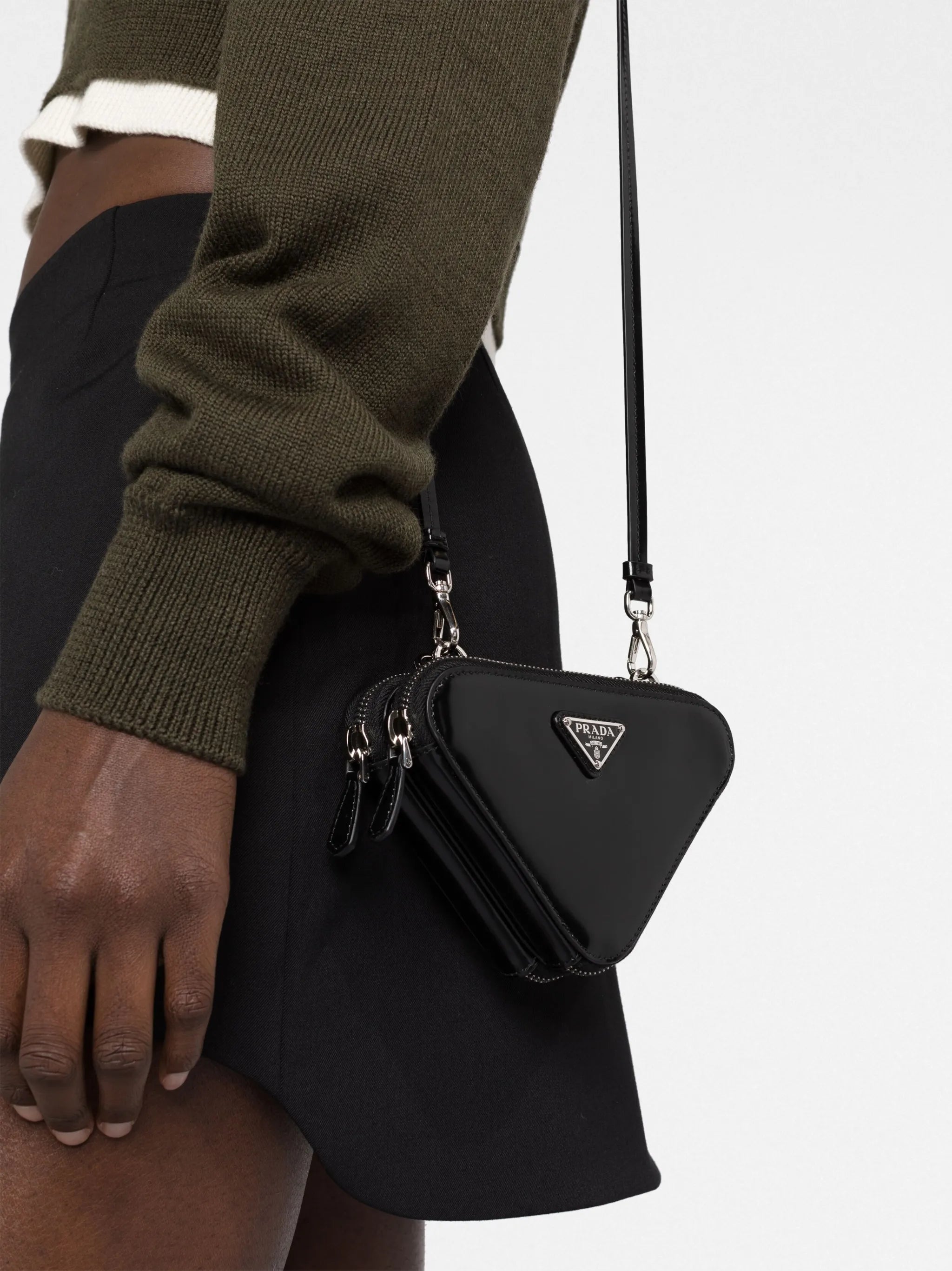 Triangle leather mini bag