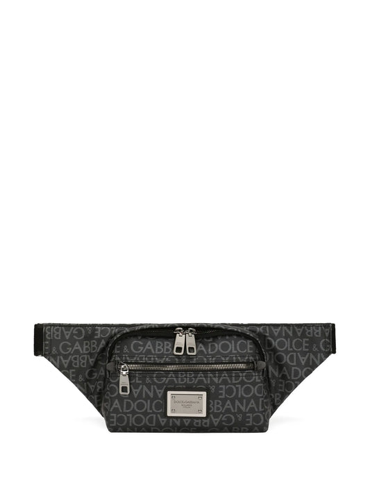 logo-jacquard belt bag