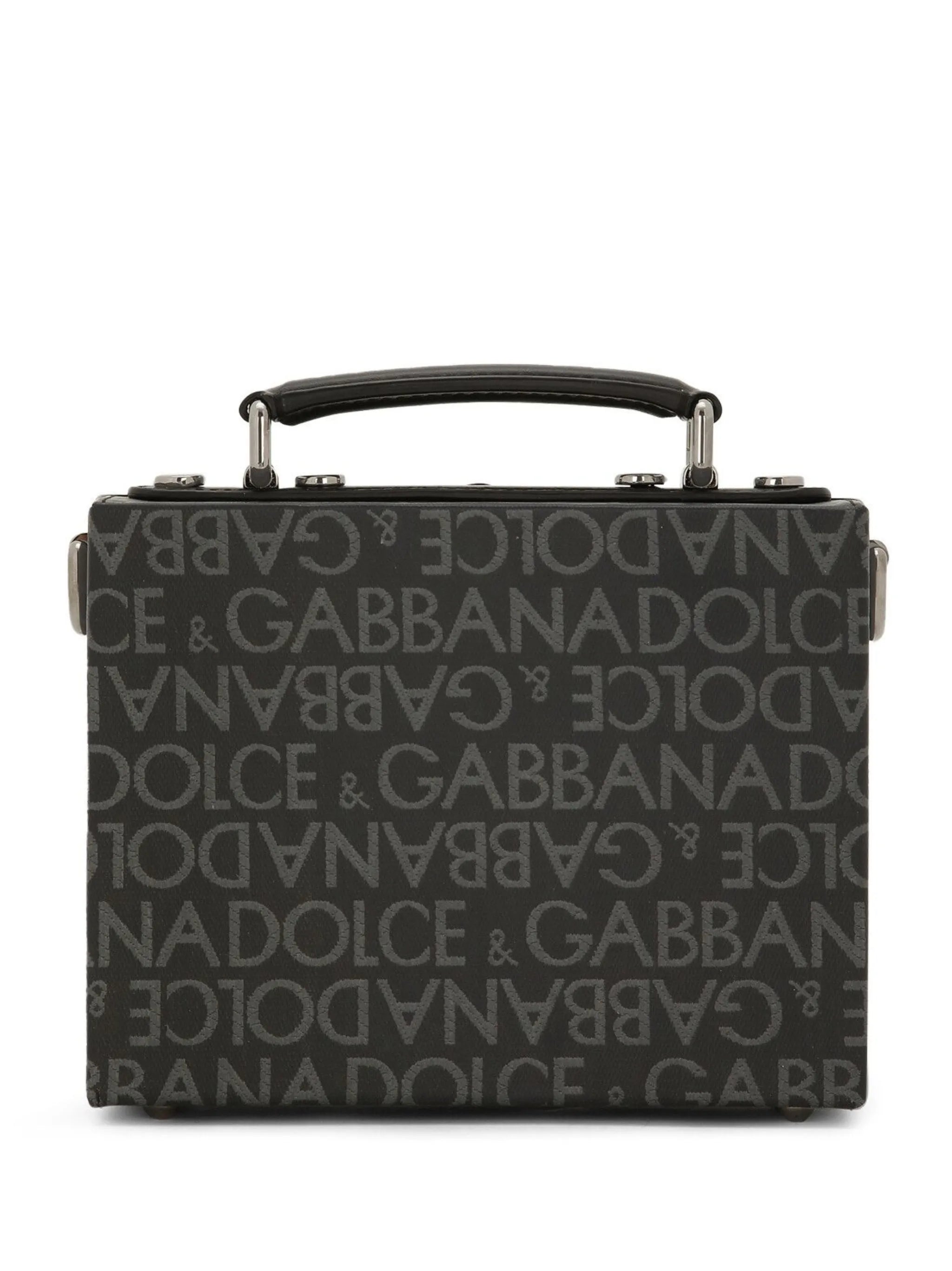 small logo-print leather bag
