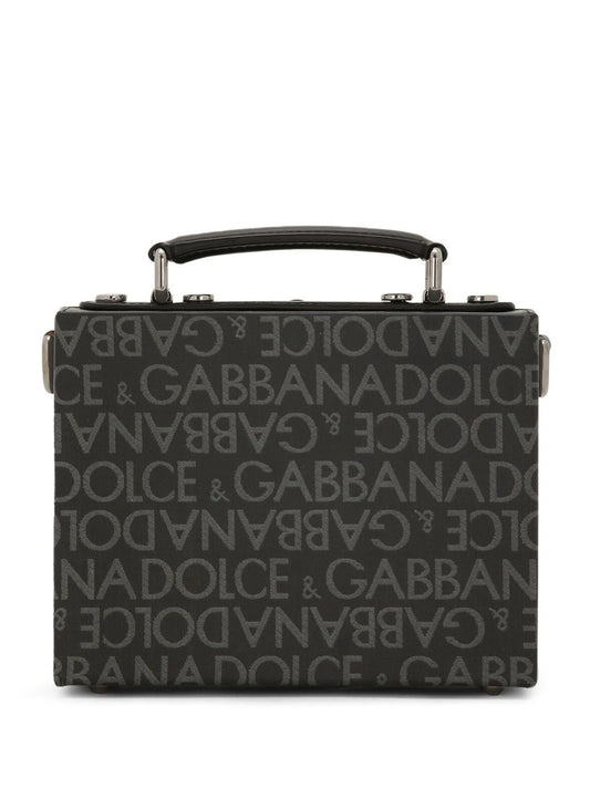logo-print leather mini bag