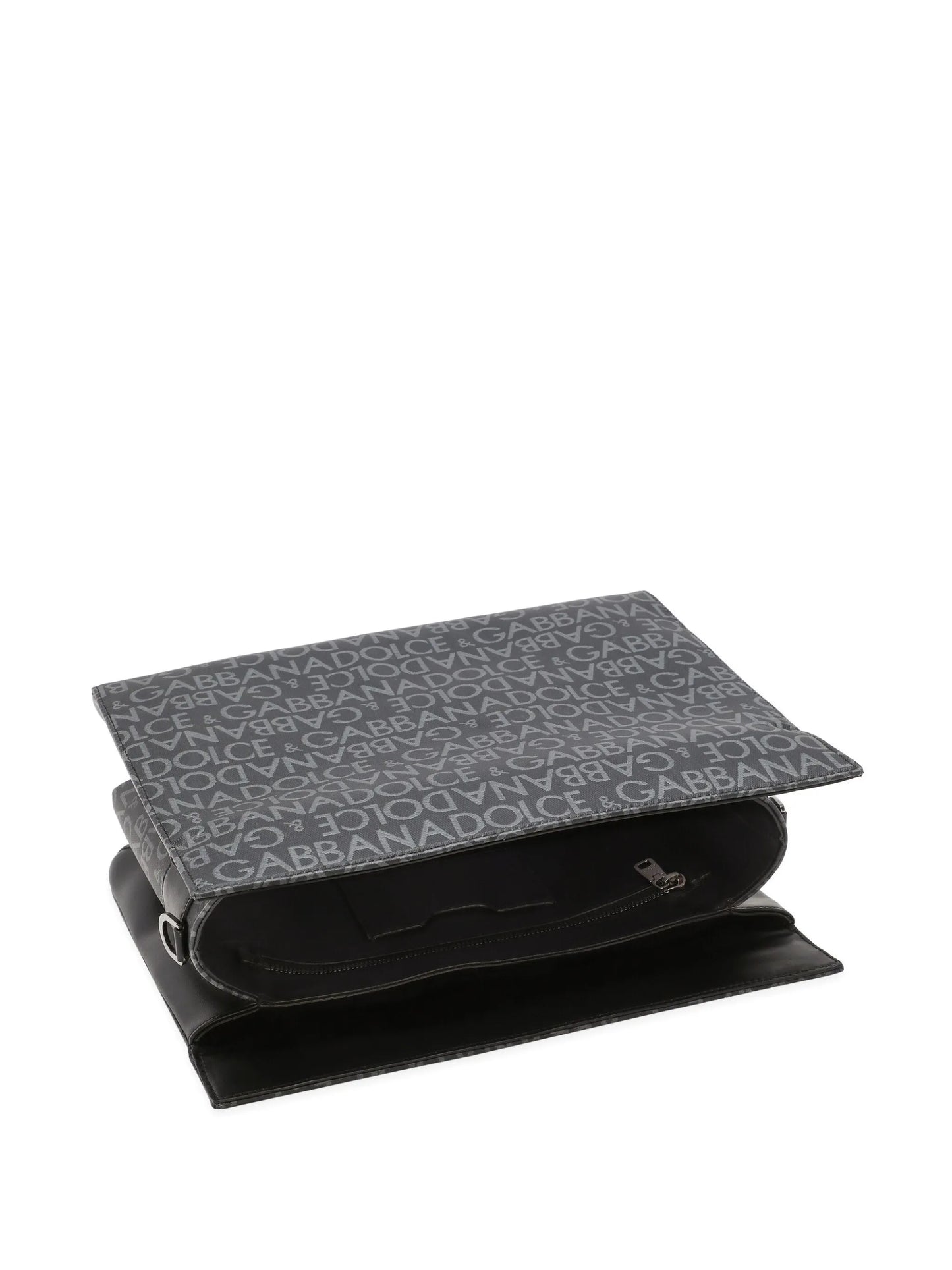 logo-print leather shoulder bag