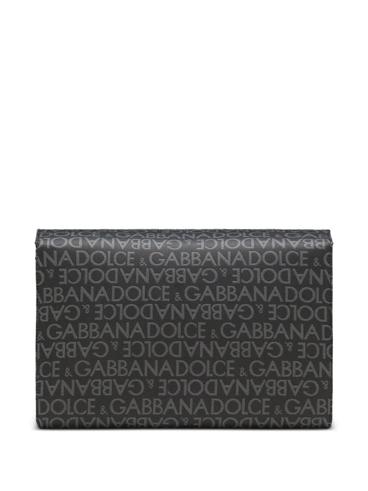 logo-print leather shoulder bag