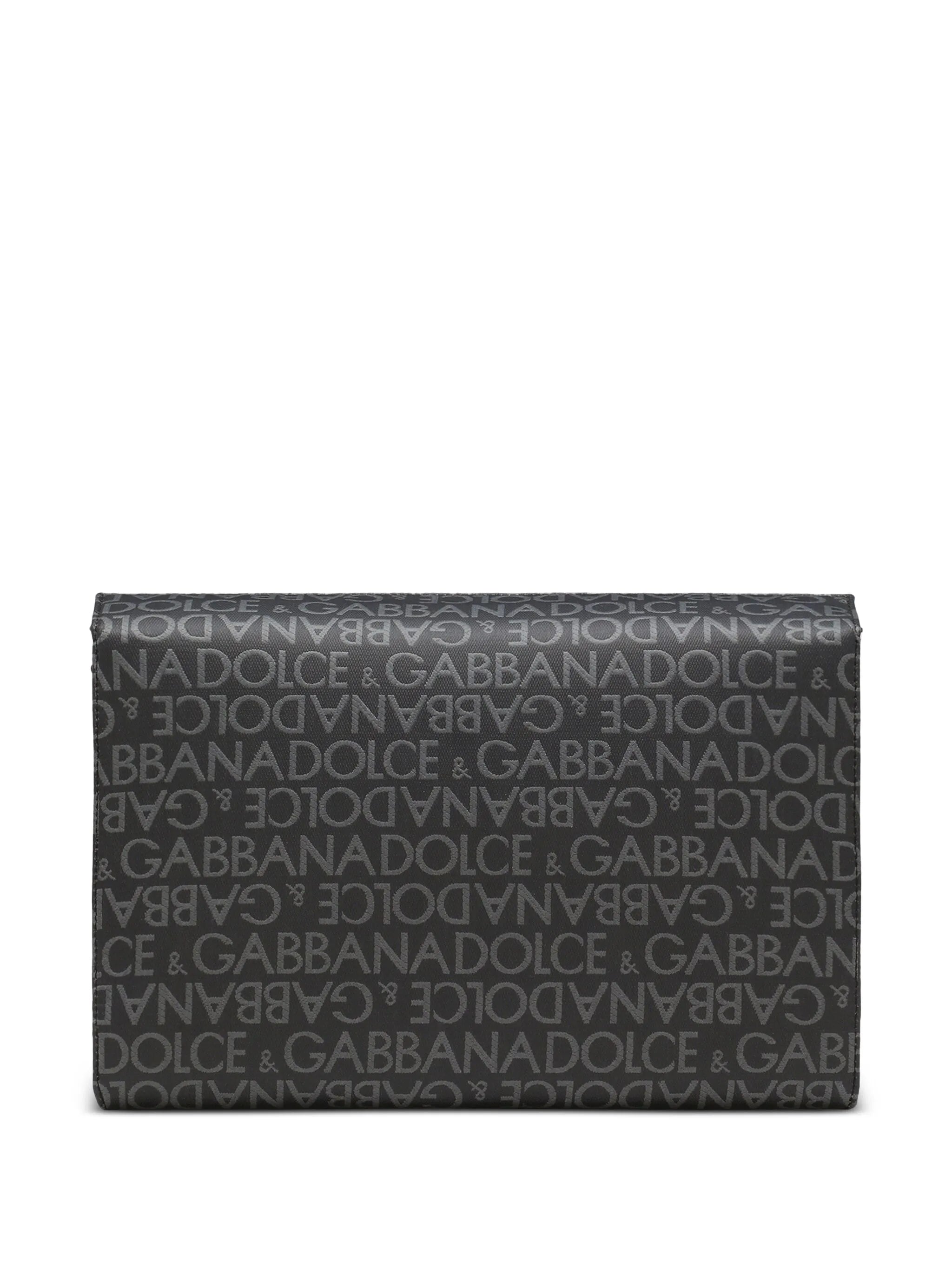 logo-print leather shoulder bag