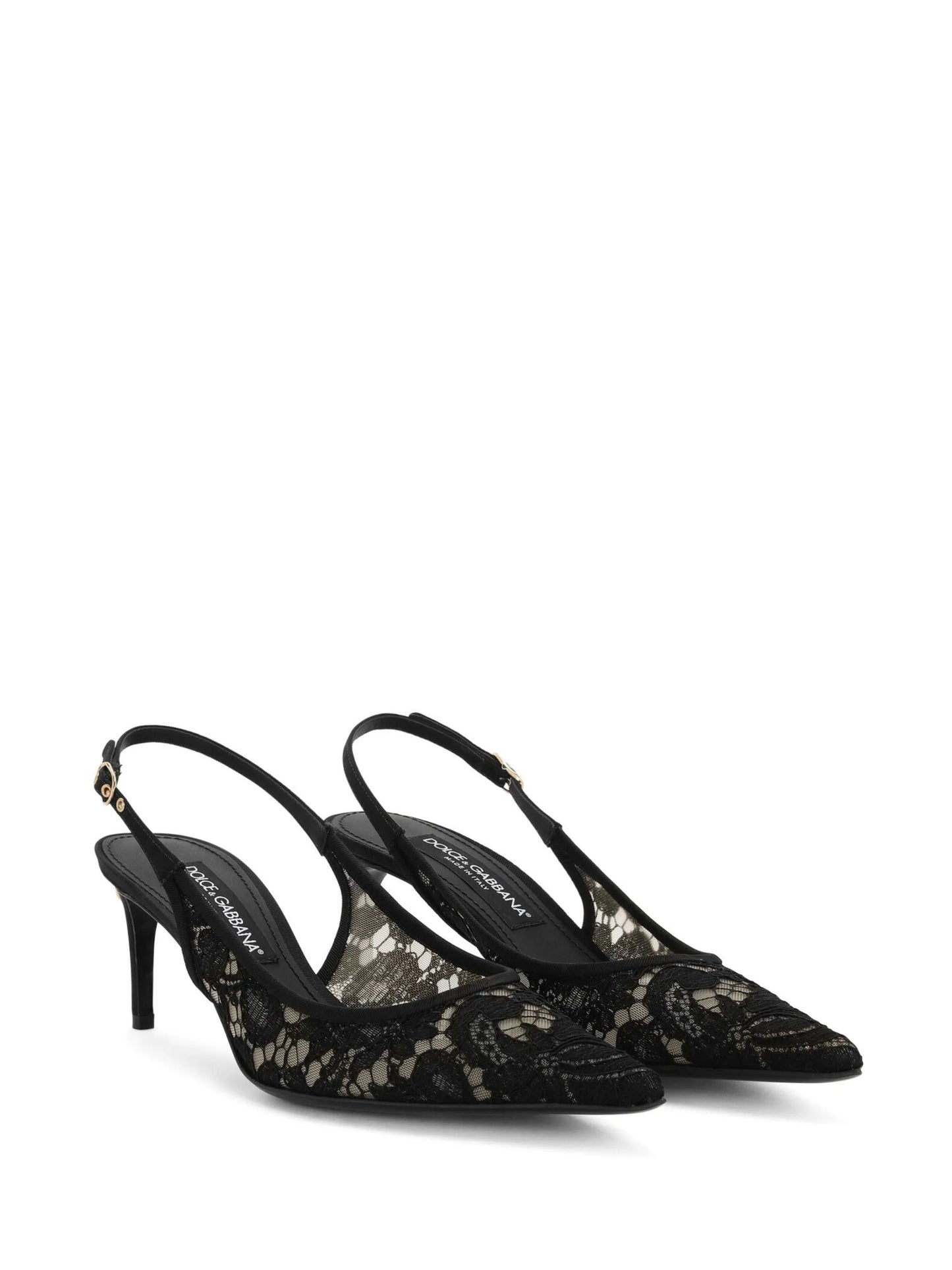 60mm lace slingback pumps