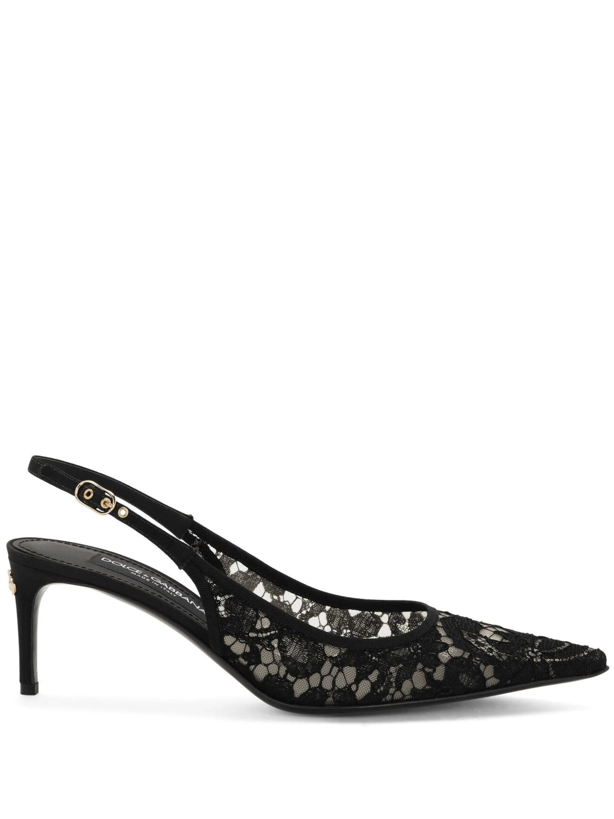 60mm lace slingback pumps