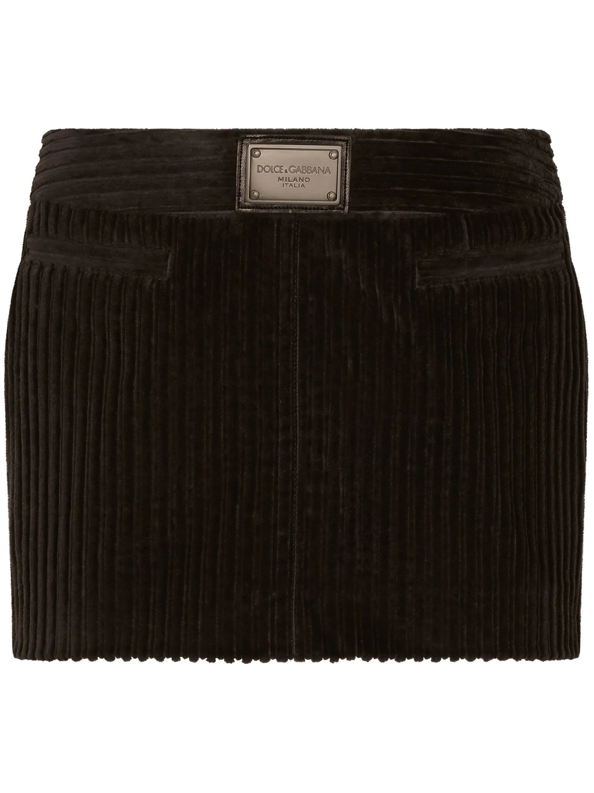 ribbed velvet mini skirt