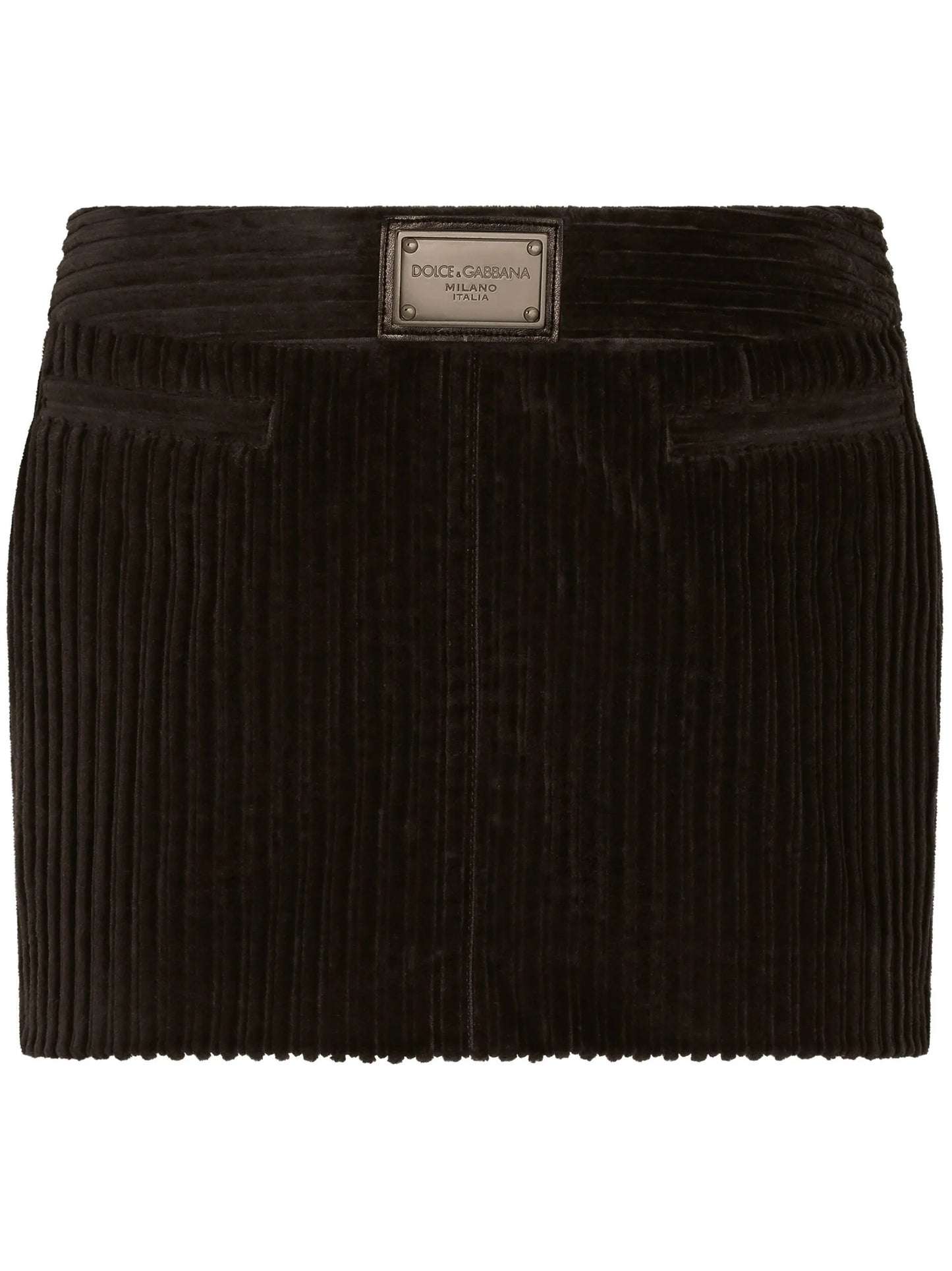 ribbed velvet mini skirt