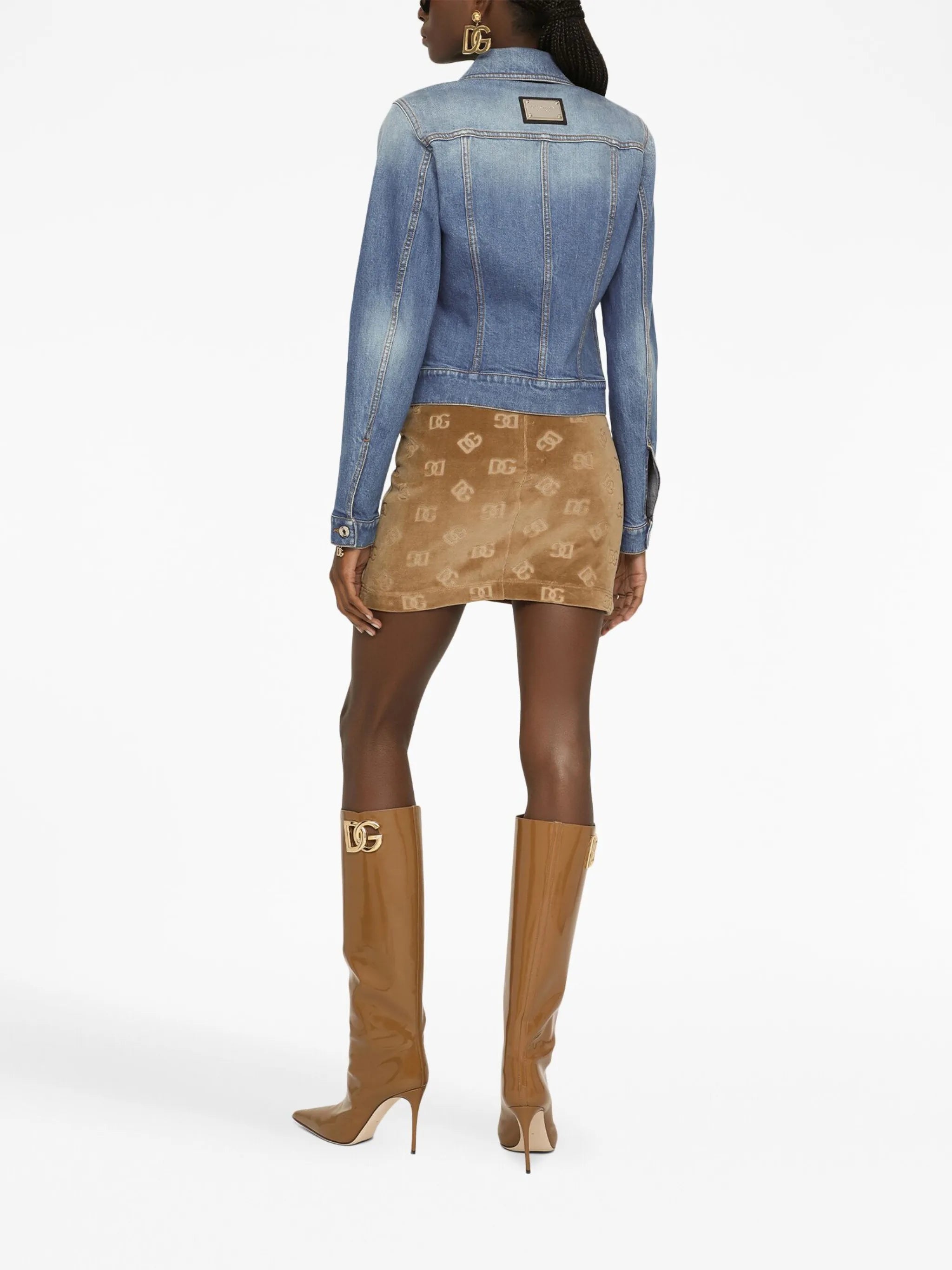 monogram-jacquard mini skirt