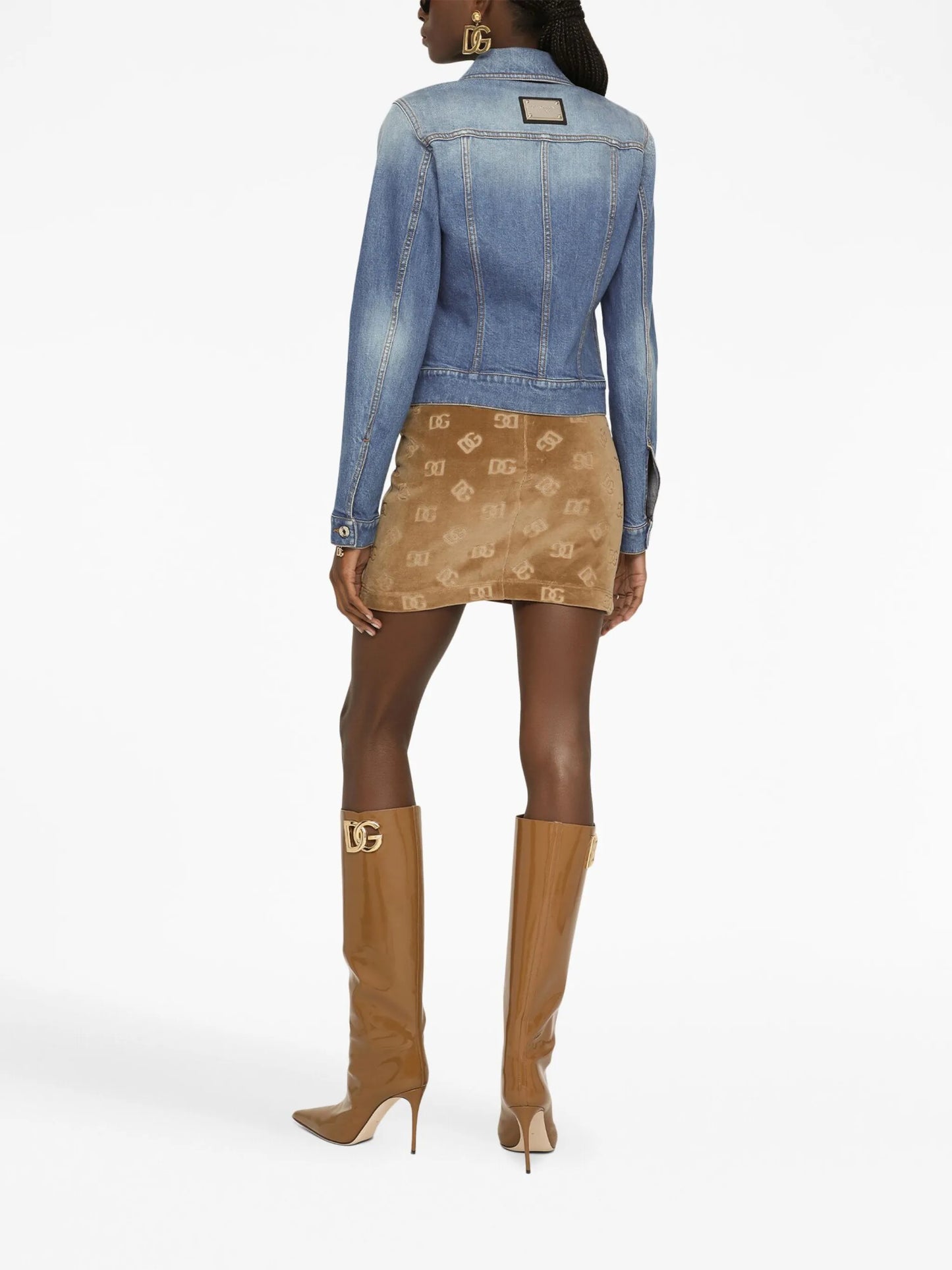 monogram-jacquard mini skirt