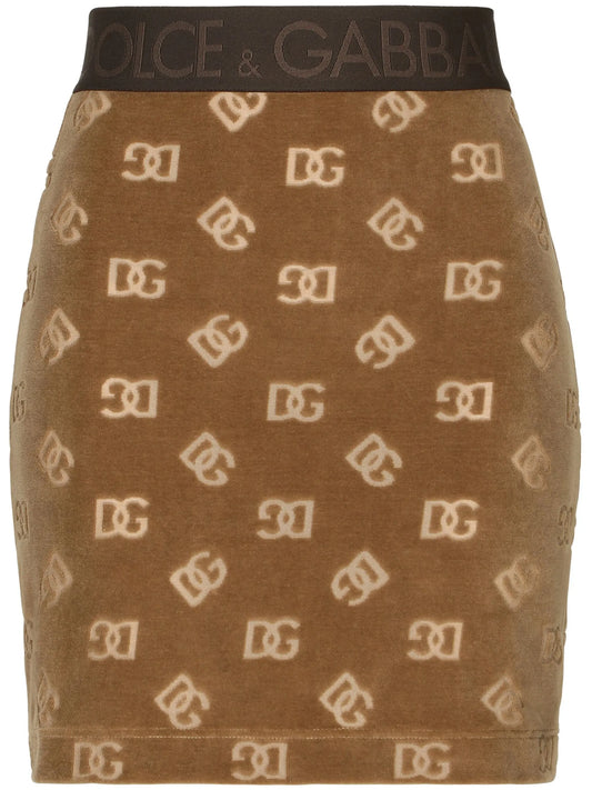 monogram-jacquard mini skirt