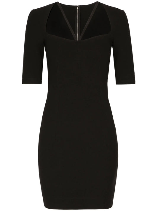 strappy half-length sleeves minidress
