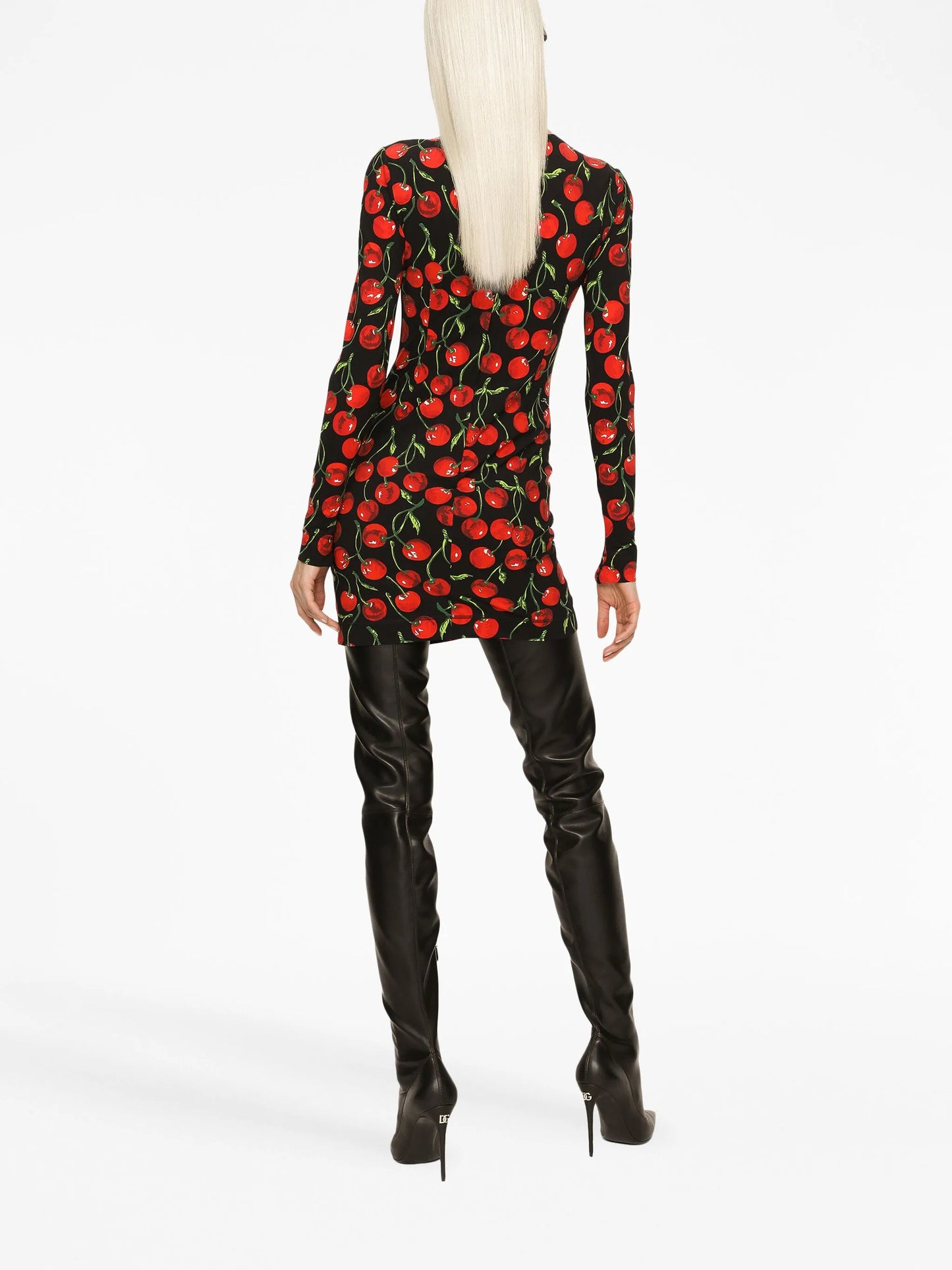 cherry-print minidress