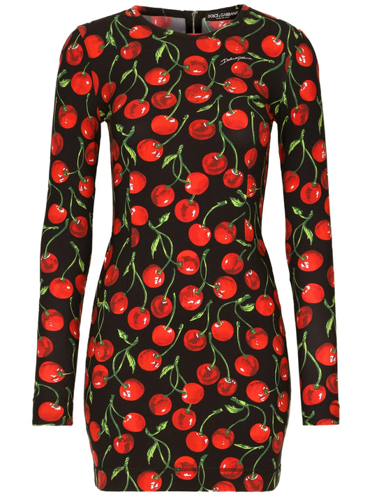 cherry-print minidress