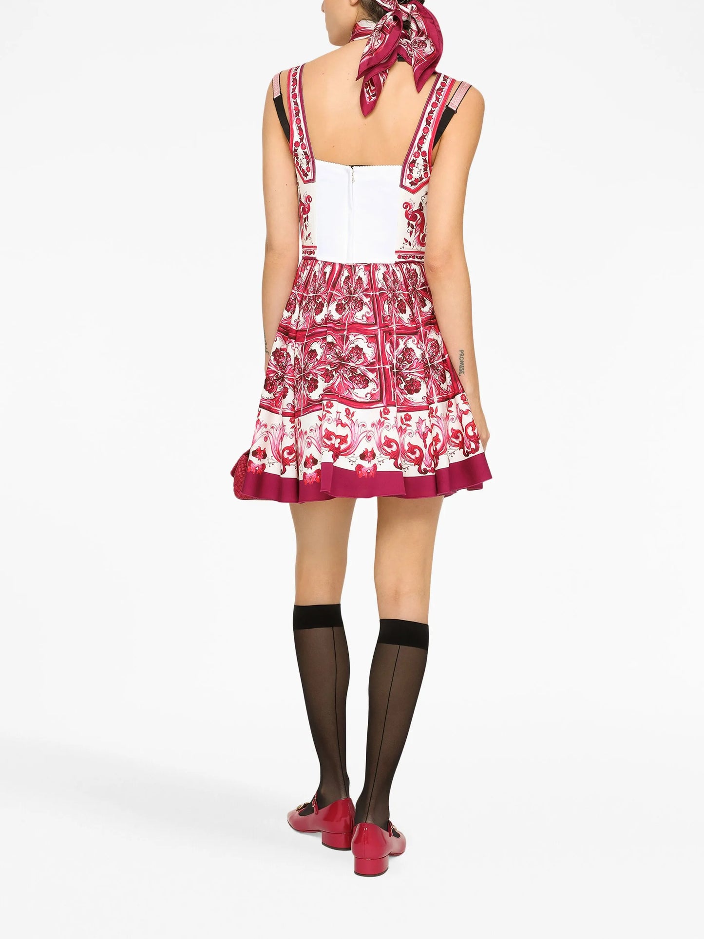 graphic-print sleeveless dress