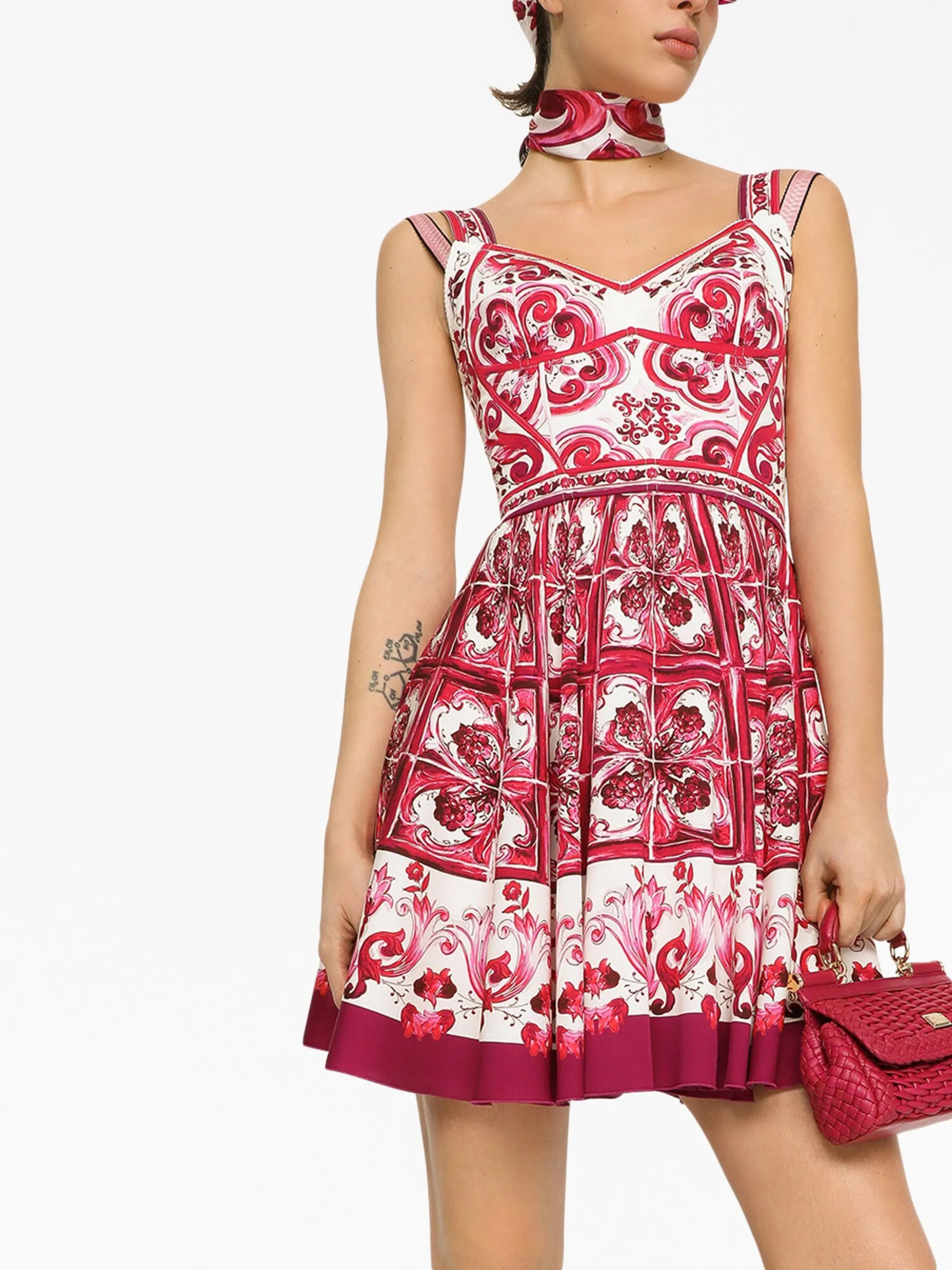 graphic-print sleeveless dress