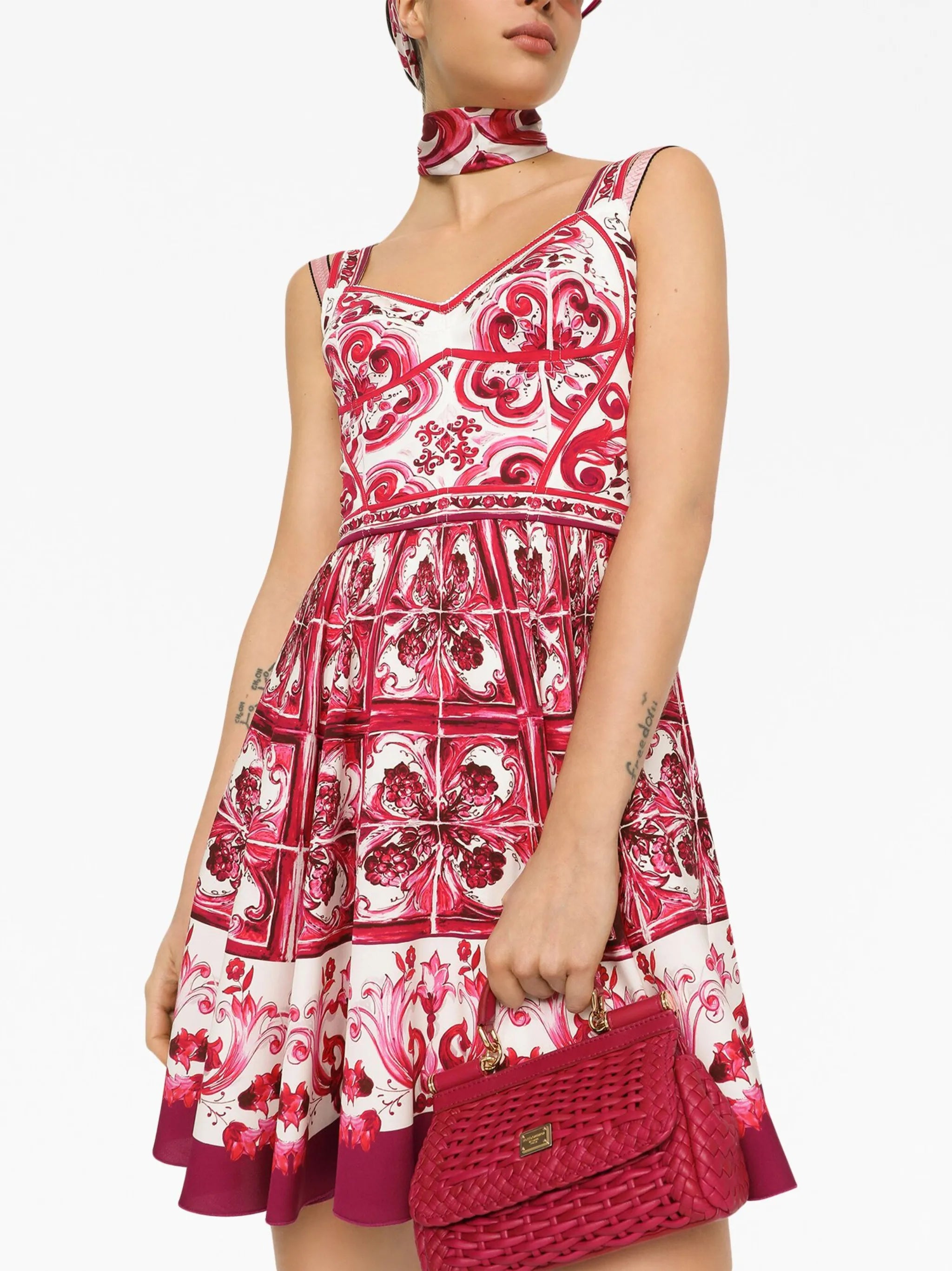 graphic-print sleeveless dress