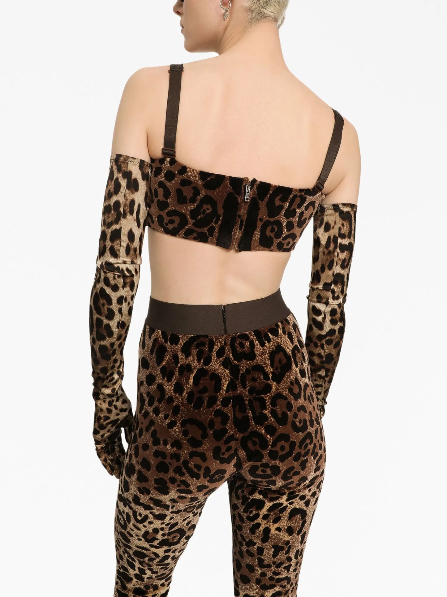 leopard-print sleeveless crop top