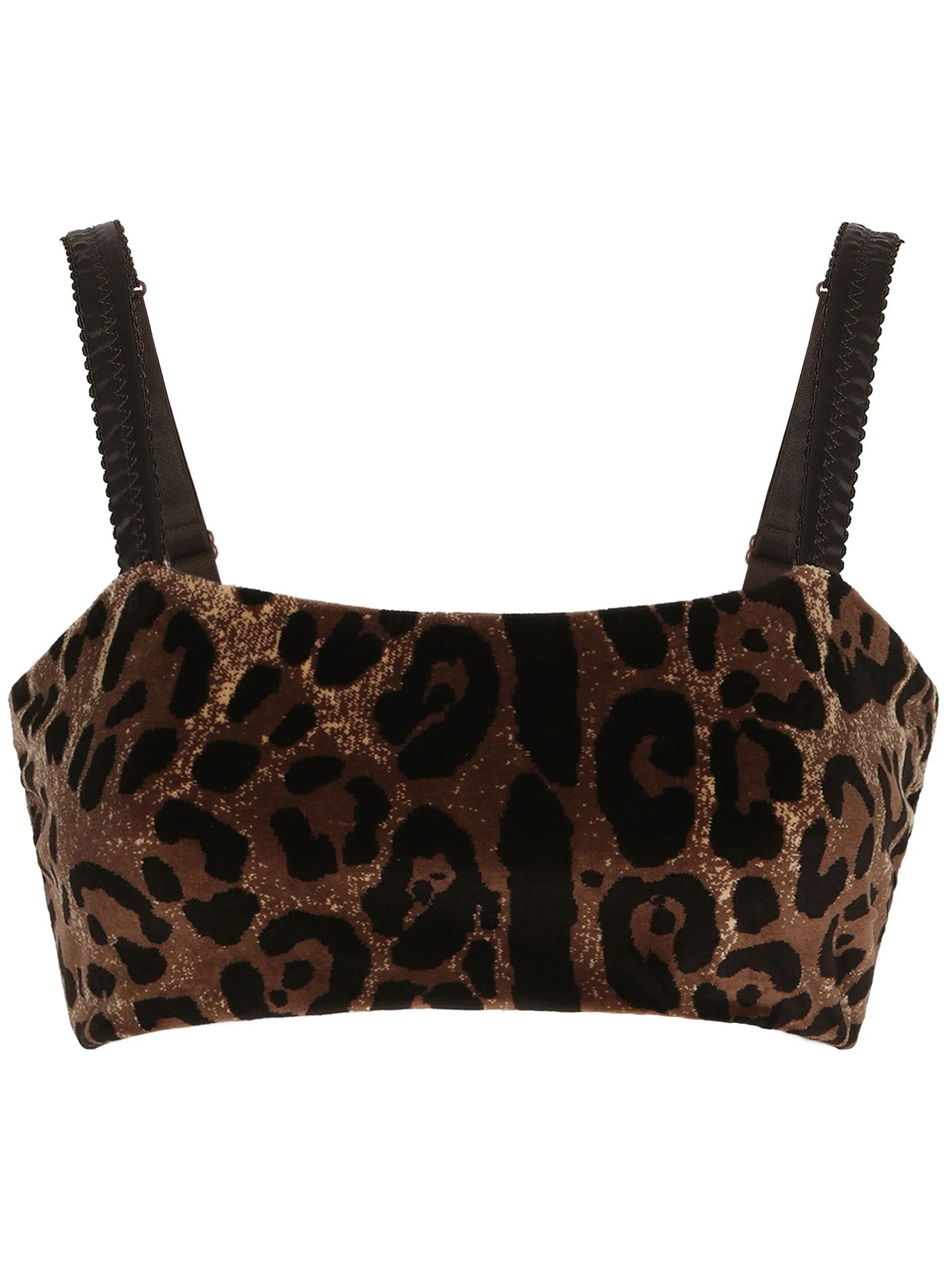 leopard-print sleeveless crop top