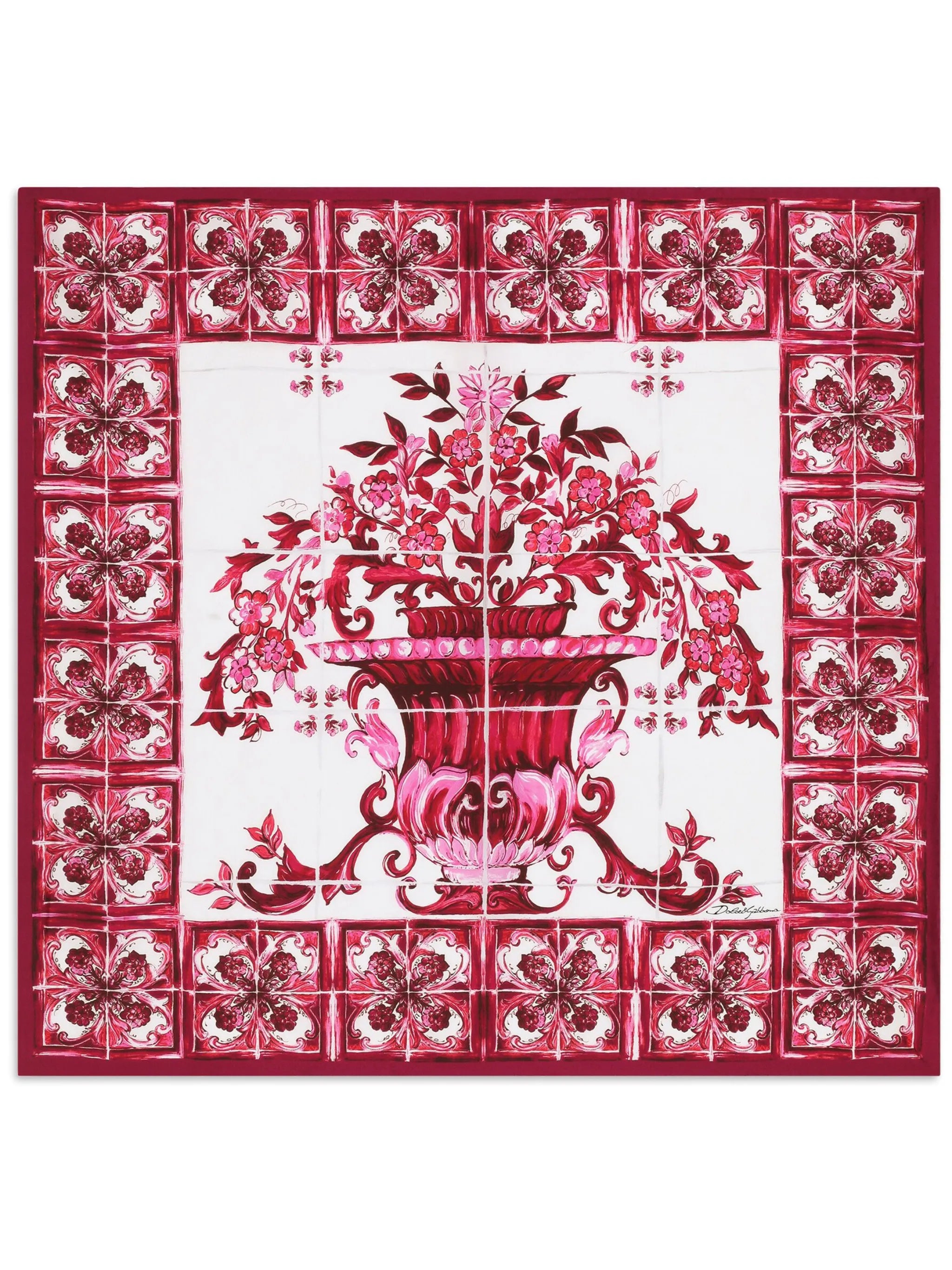 Majolica foulard twill scarf
