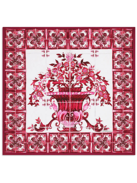 Majolica foulard twill scarf