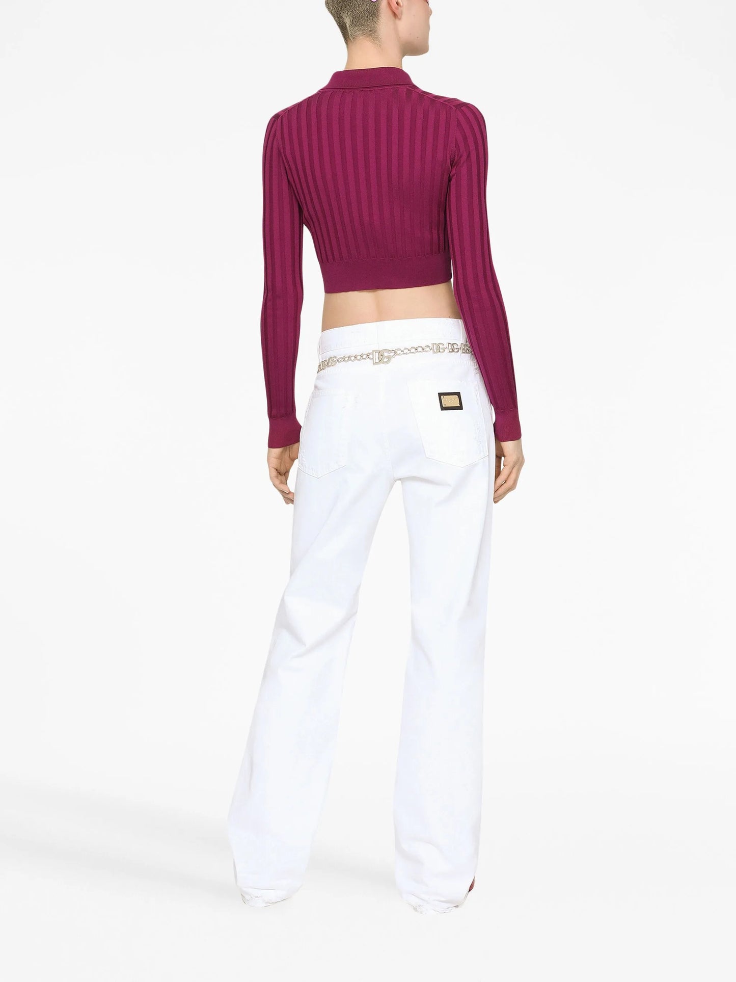 distressed straight-leg jeans