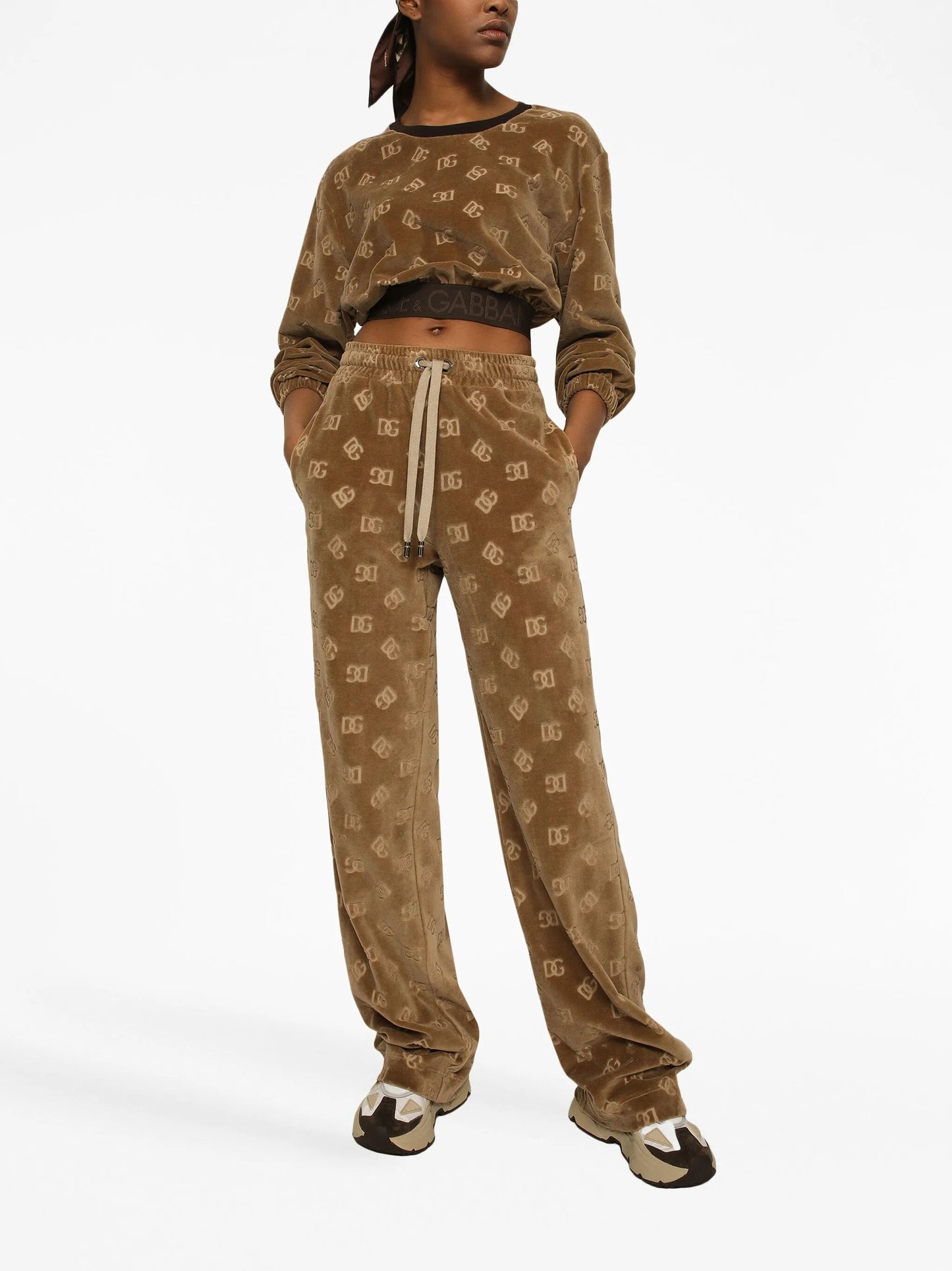 DG logo-print jacquard track pants