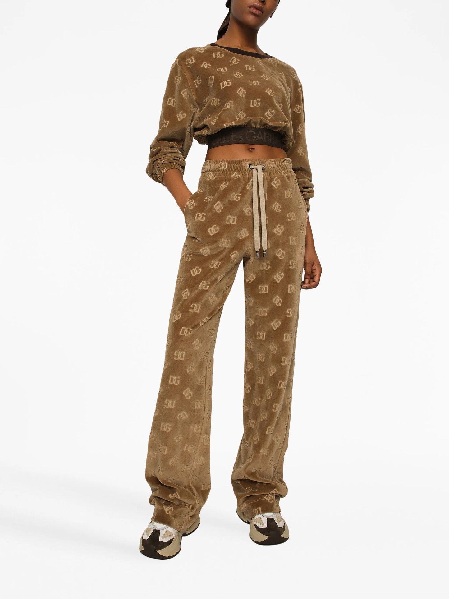 DG logo-print jacquard track pants