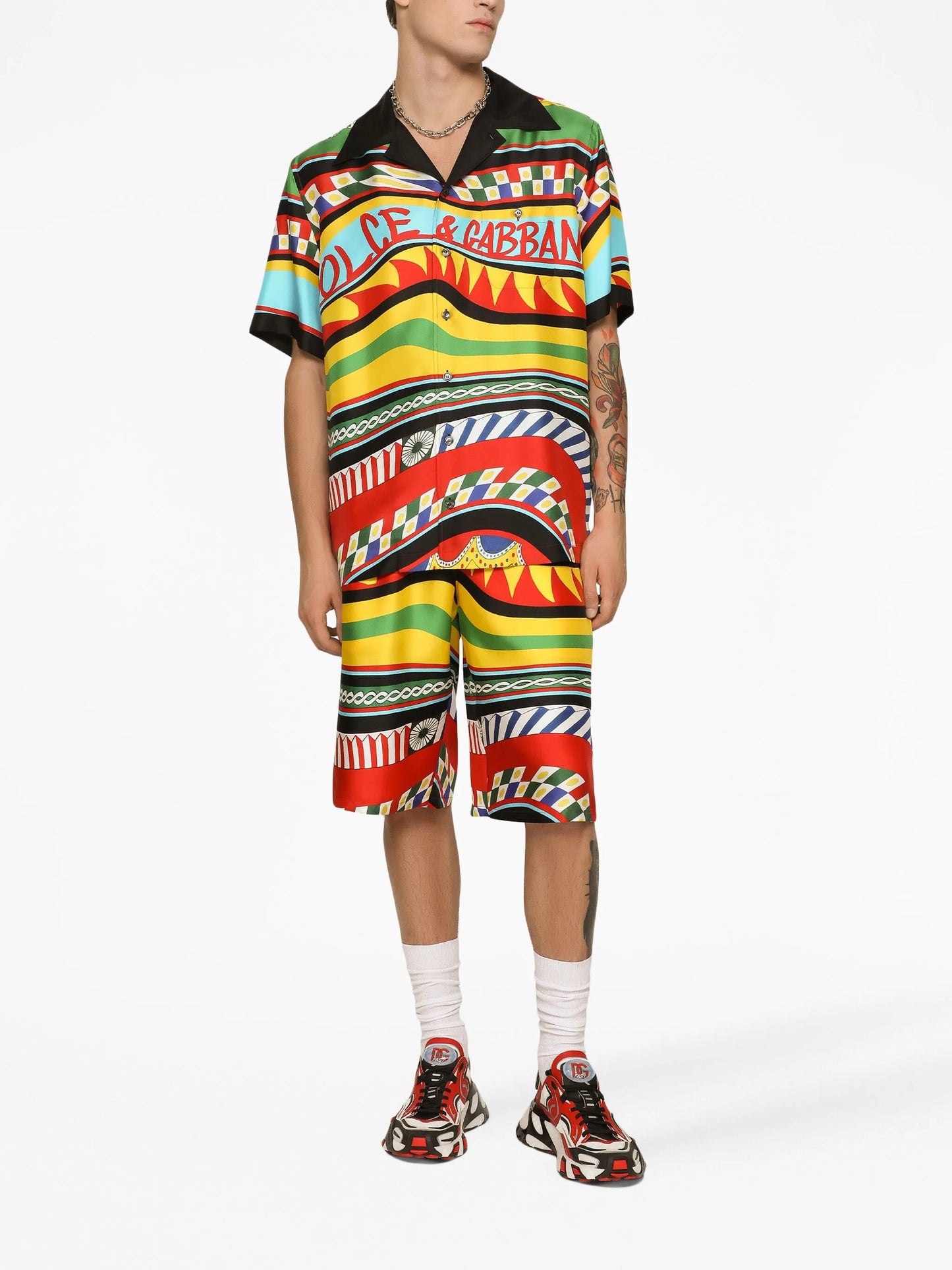 Carretto-print silk shirt