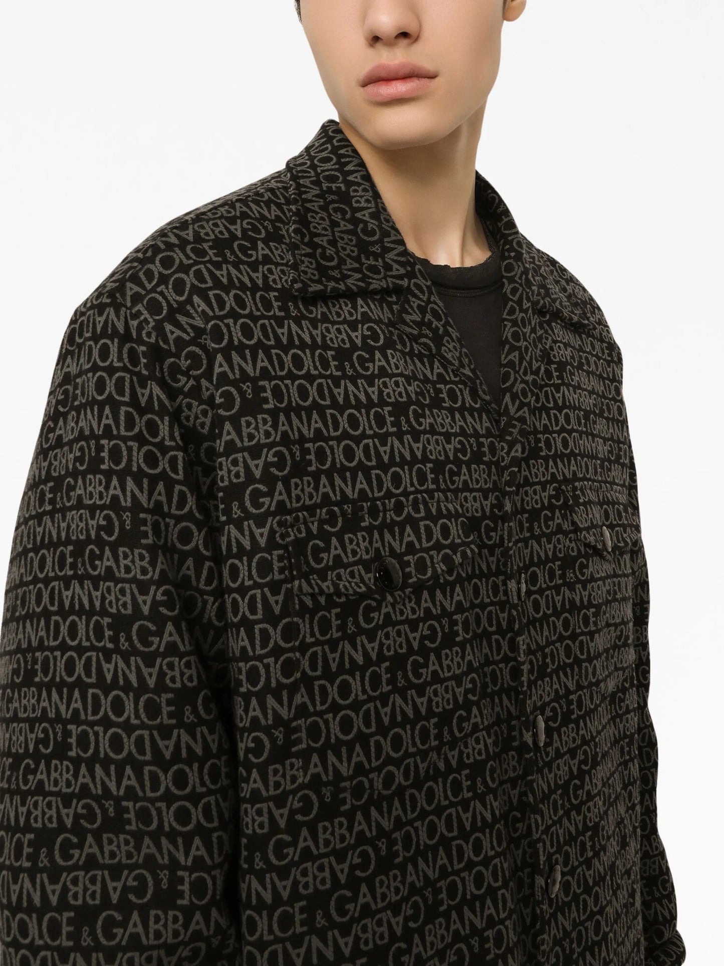 logo-printed shirt jacket
