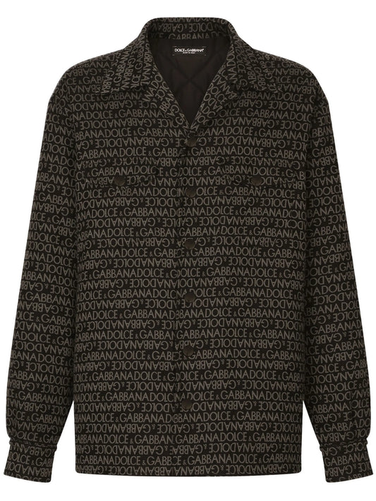 logo-printed shirt jacket