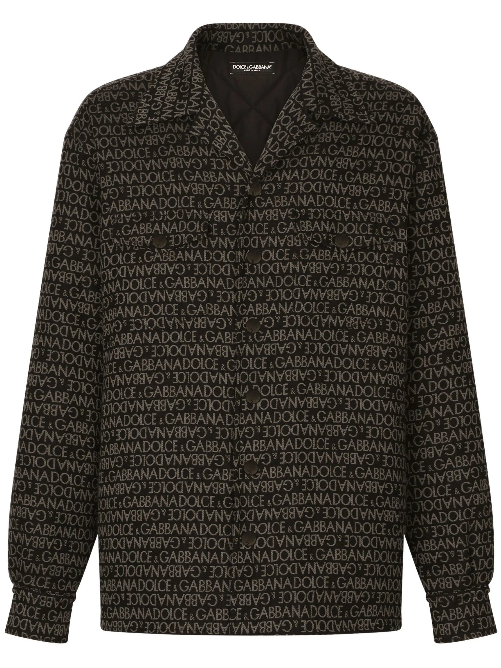 logo-printed shirt jacket